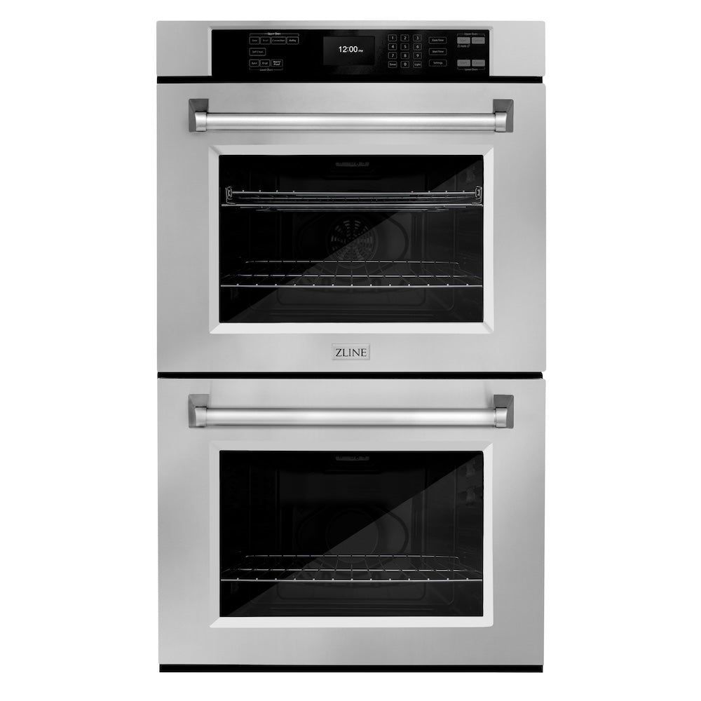 ZLINE 30 Inch Stainless Steel Professional True Convection Double Wall Oven with Air Fry & Self-Clean - Perfect for Home Chefs & Entertaining (WAD 30)