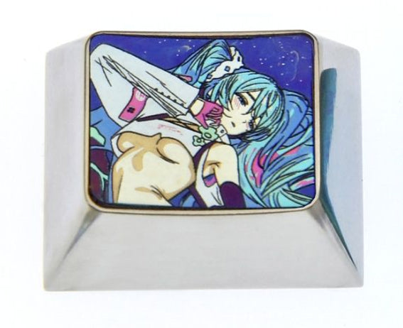 Hatsune Miku 1.25U Titanium Alloy Custom Keycaps - Anime, Gaming & Music Themed Mechanical Keyboard Accessories for PC Enthusiasts & Virtual Character Fans - Perfect for Typing, Collecting & Decorating