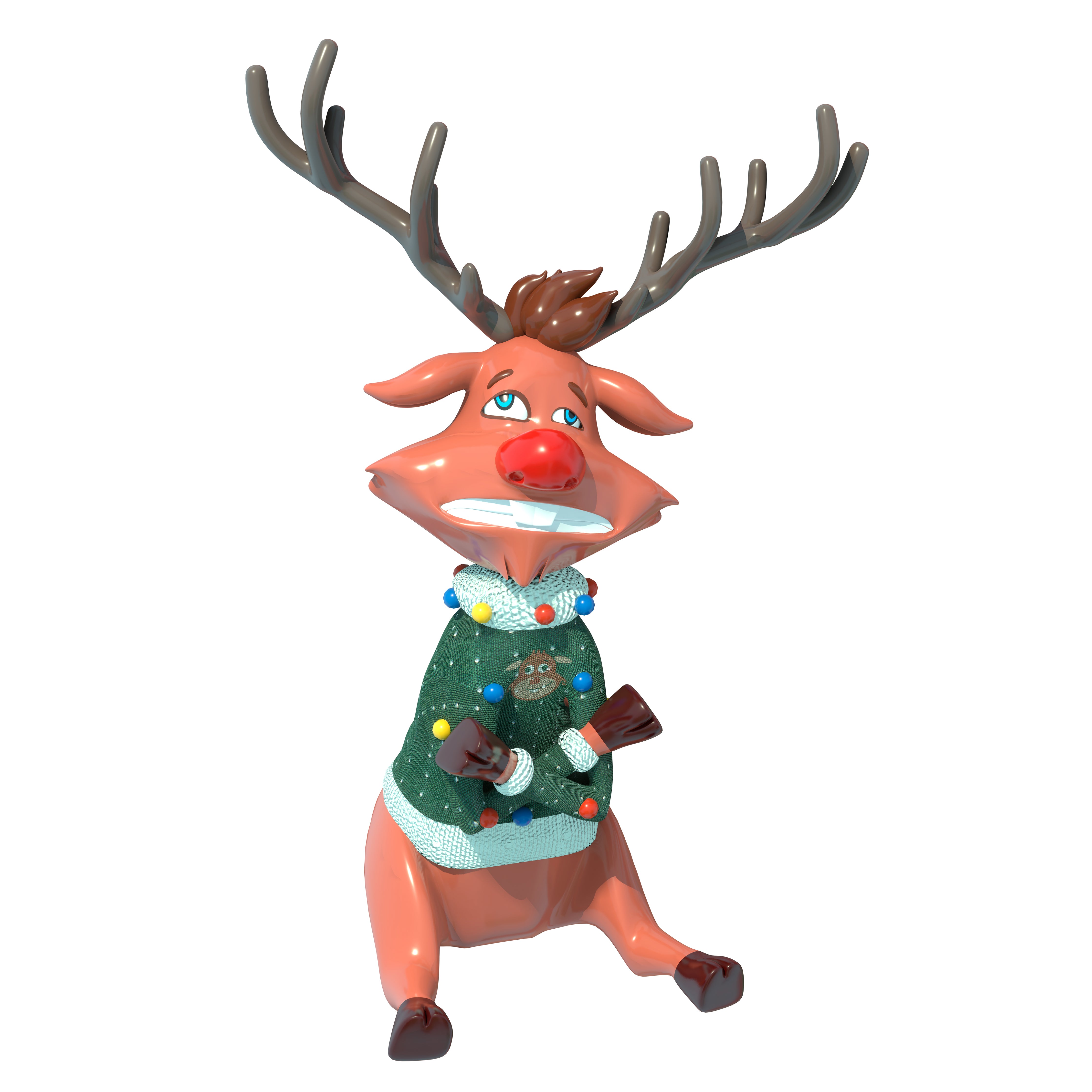 4.5' Lighted Freezing Reindeer Outdoor Christmas Decoration - Perfect for Holiday Yard Decor, Porch Display, and Festive Party Decorations