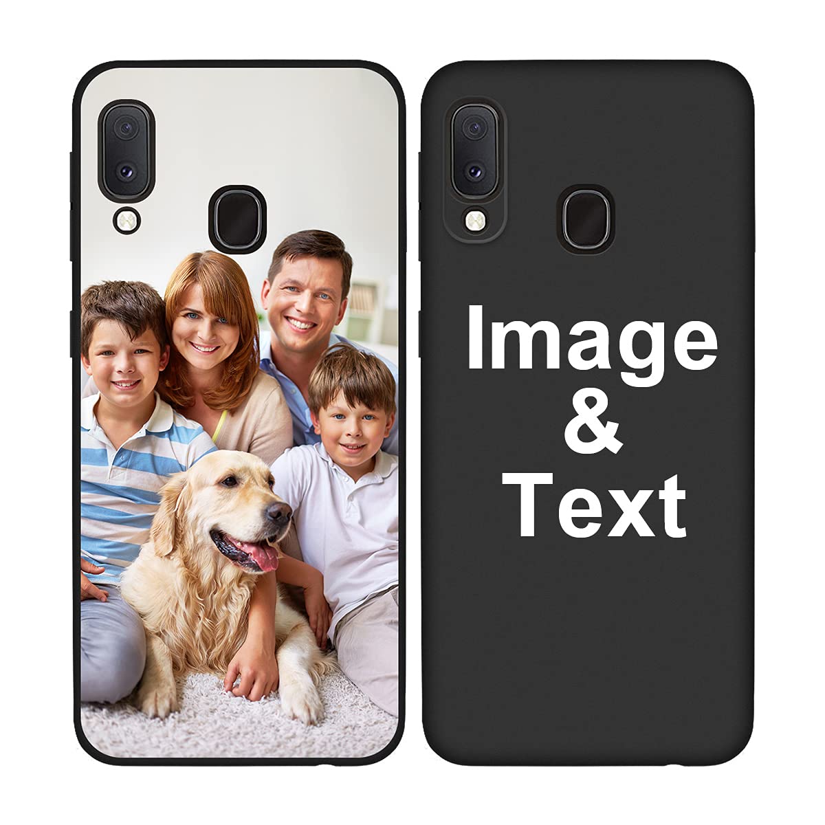 Customized Photo Case for Samsung Galaxy A20E - Personalized Picture Shockproof Silicone Phone Cover | Soft Candy Design | Perfect Christmas Birthday Thanksgiving Gift | Protective Black Phone Case for Everyday Use & Travel