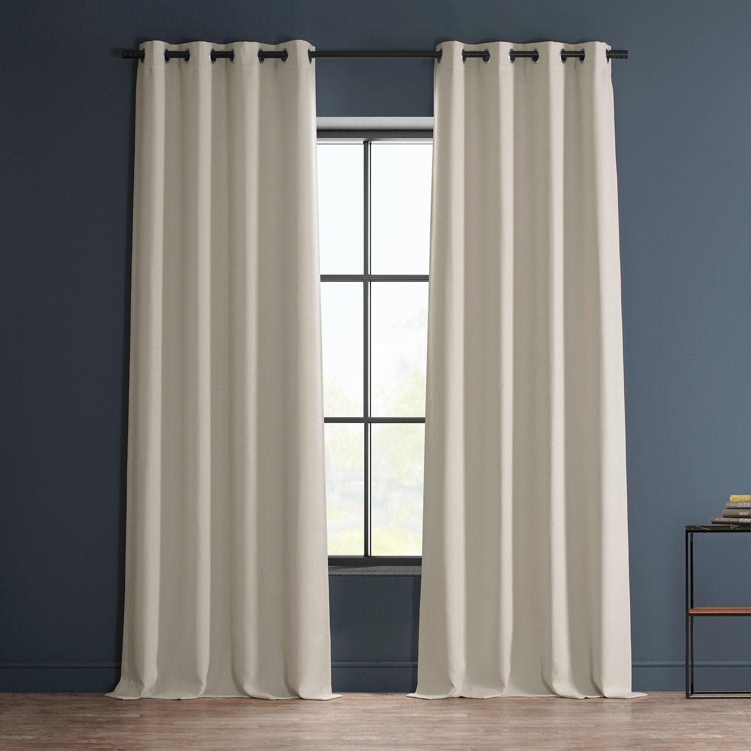 Birch Grommet Textured Faux Linen Blackout Curtains - Thermal Insulated Window Drapes for Bedroom, Living Room & Nursery - Noise Reducing & Light Blocking Home Decor