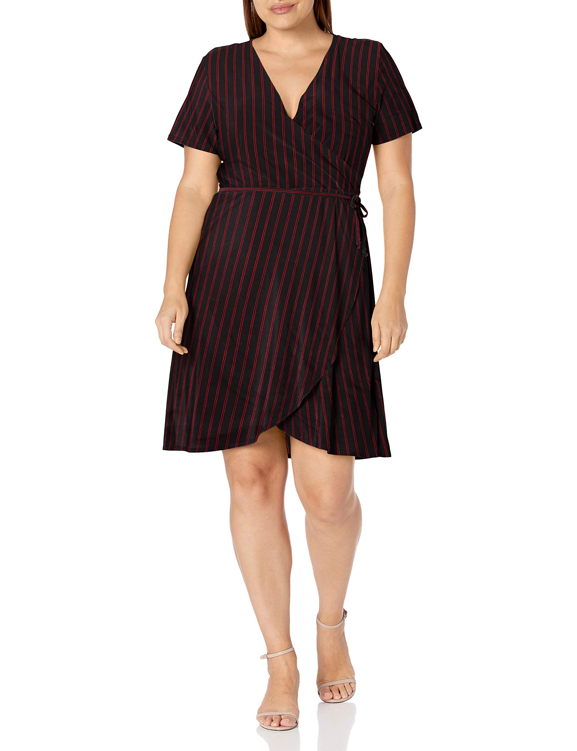 Star Vixen Women's Short Sleeve Wrap Dress - Ballet-Inspired Flowy Midi Dress for Casual Wear, Date Night & Summer Outfits | Perfect for Dinners, Parties & Office Wear