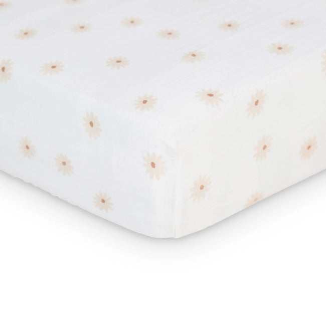 Lulujo Boho Crib Sheet with Daisies - Soft Baby Crib Fitted Sheet for Nursery, Girls & Boys Room Decor - Perfect for Newborn, Infant & Toddler Bedding