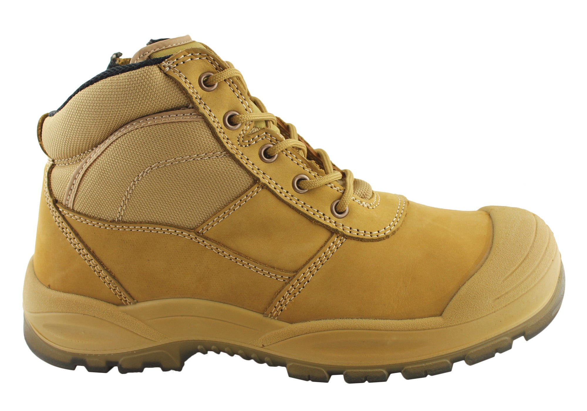 Hard Yakka Men's Steel Toe Safety Work Boots with Side Zip - Durable Construction for Construction, Warehouse & Industrial Work