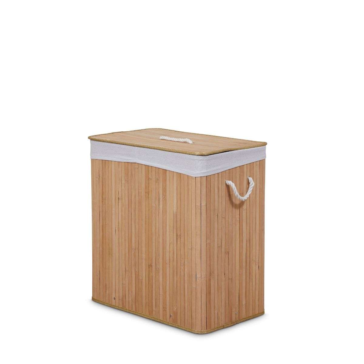 Kata Double Laundry Hamper - 2 Compartment Clothes Basket for Dirty & Clean Clothes - Perfect for Bedroom, Bathroom, Dorm & Laundry Room Organization