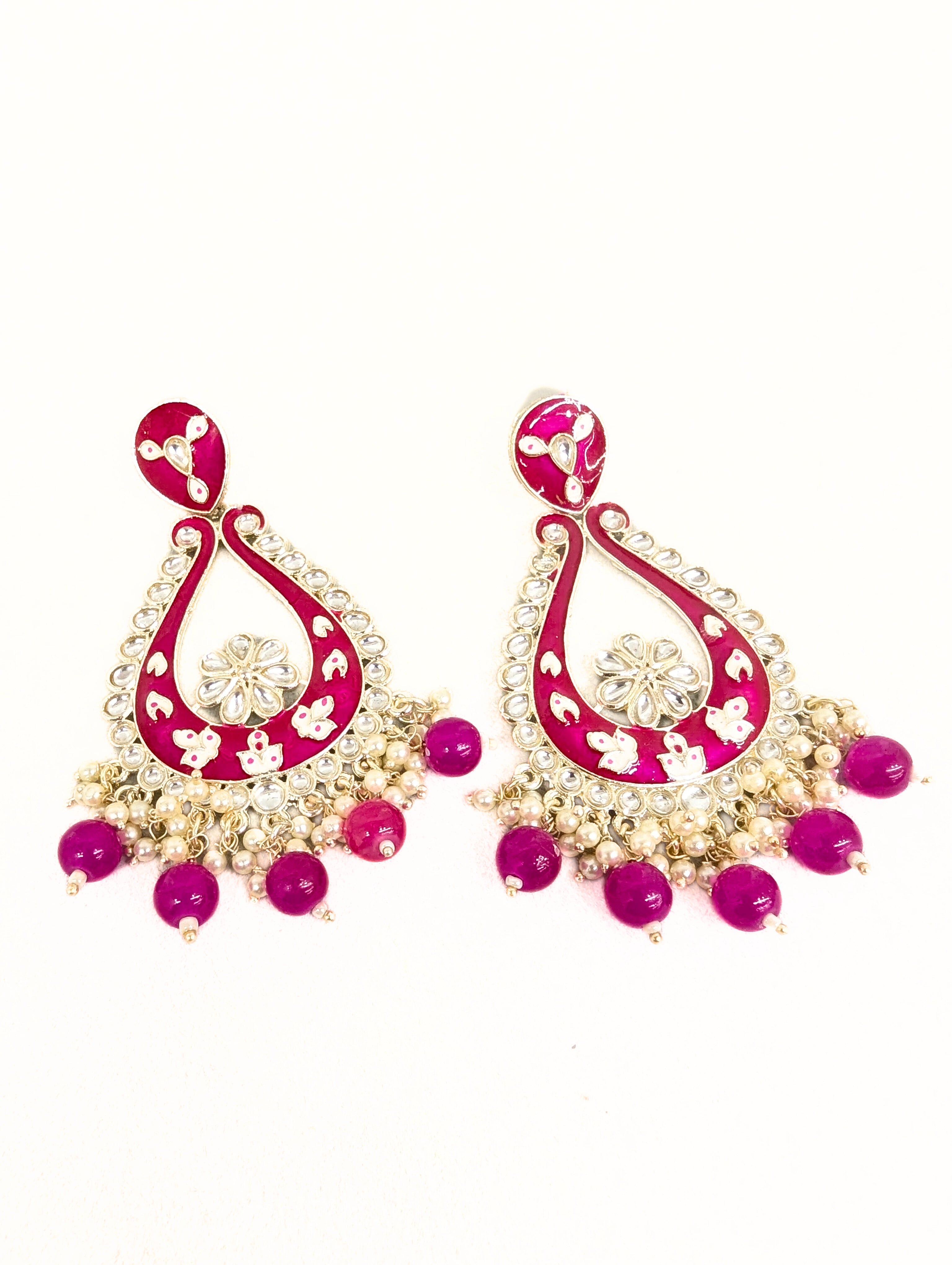 Exquisite AVNI MEENAKARI EARRINGS - Handcrafted Indian Jewelry for Women | Traditional Kundan & Polki Design | Perfect for Weddings, Parties & Ethnic Fashion