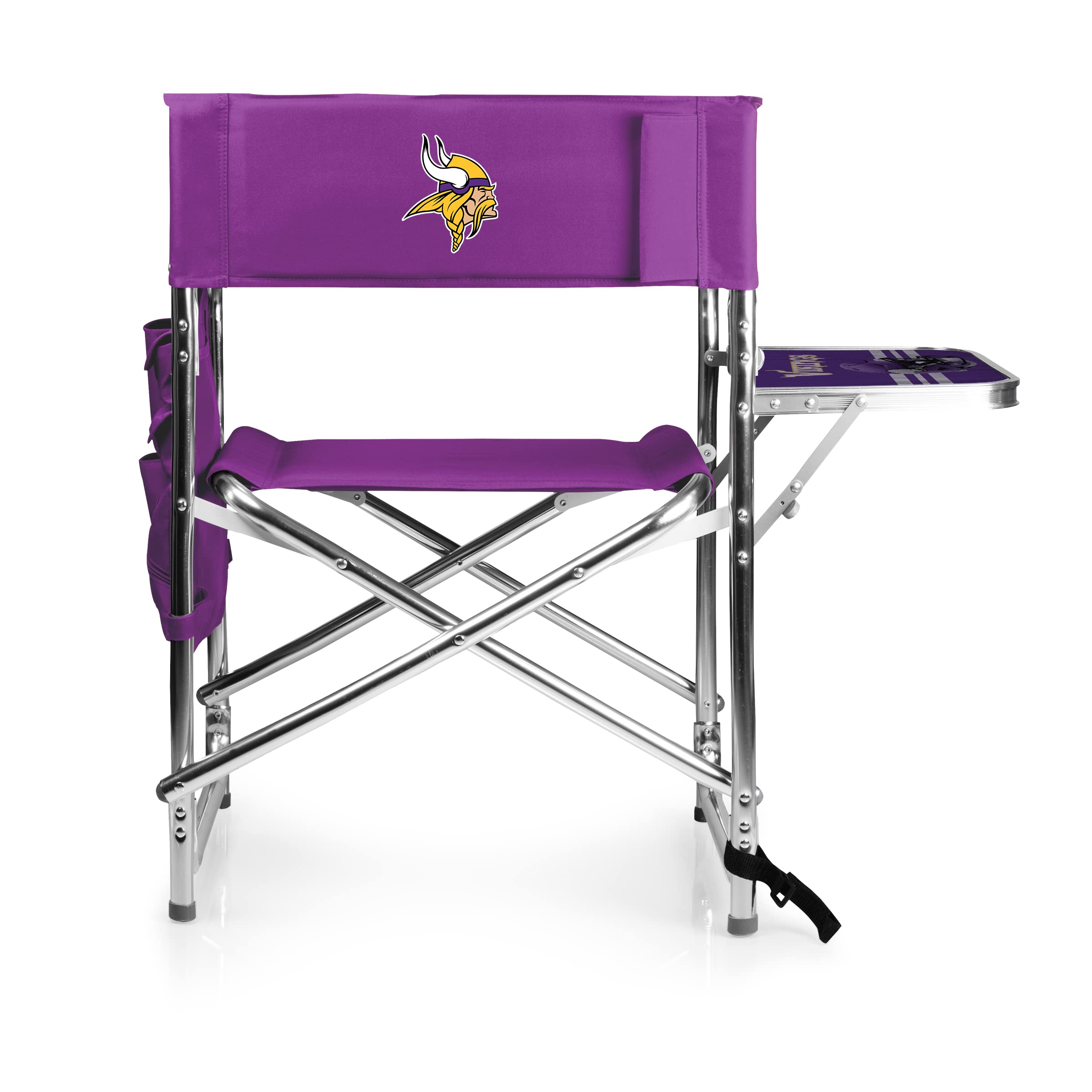 PICNIC TIME NFL Unisex-Adult Portable Sports Chair with Side Table - Lightweight Folding Beach & Camping Chair for Outdoor Games, Tailgating, Concerts & Backyard Relaxation