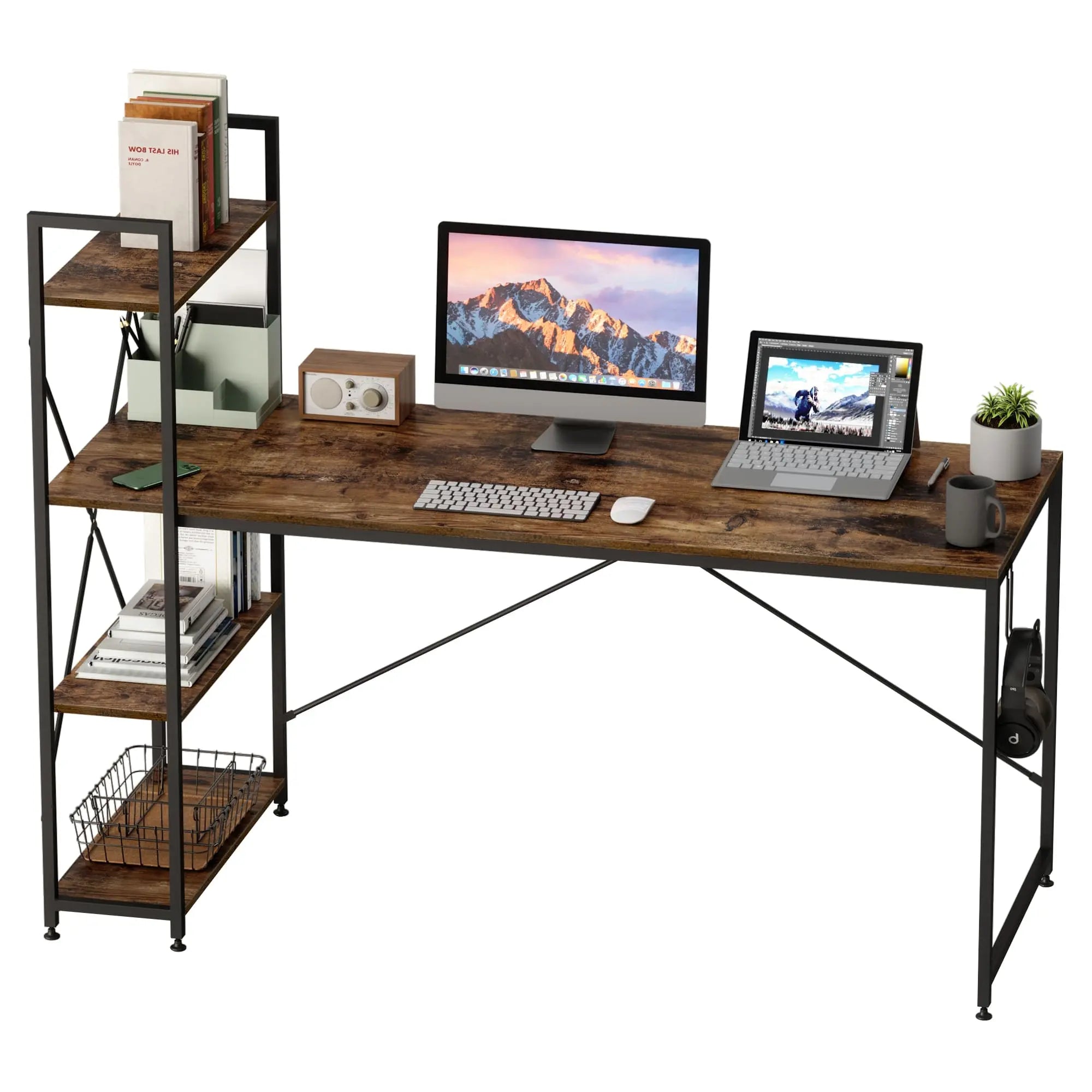 Bestier Computer Office Desk with Sturdy Steel Frame - Ergonomic Home & Workspace Solution for Study, Gaming, and Remote Work