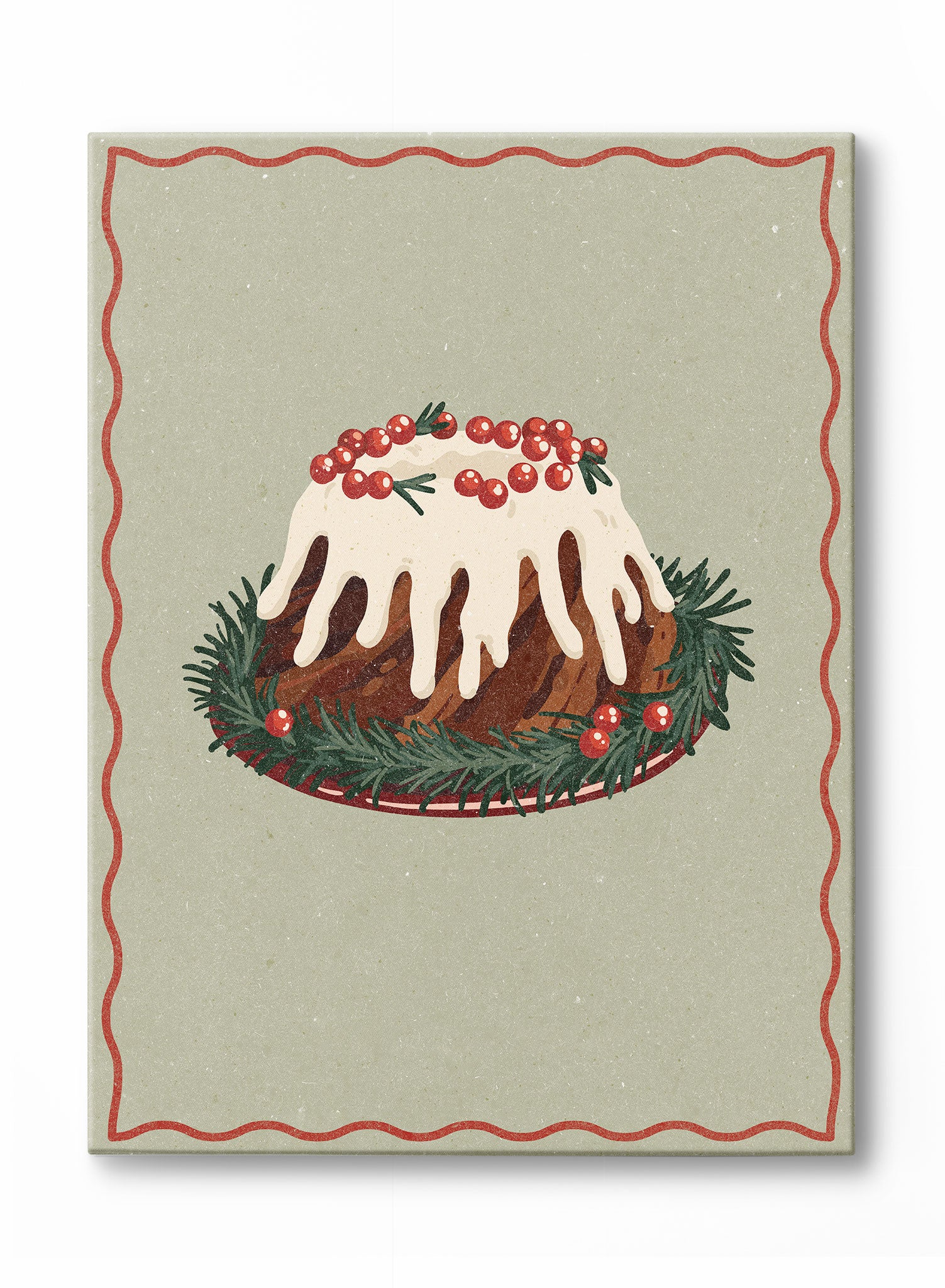 Premium Christmas Pudding Canvas Art - Festive Holiday Home Decor for Living Room, Bedroom & Kitchen