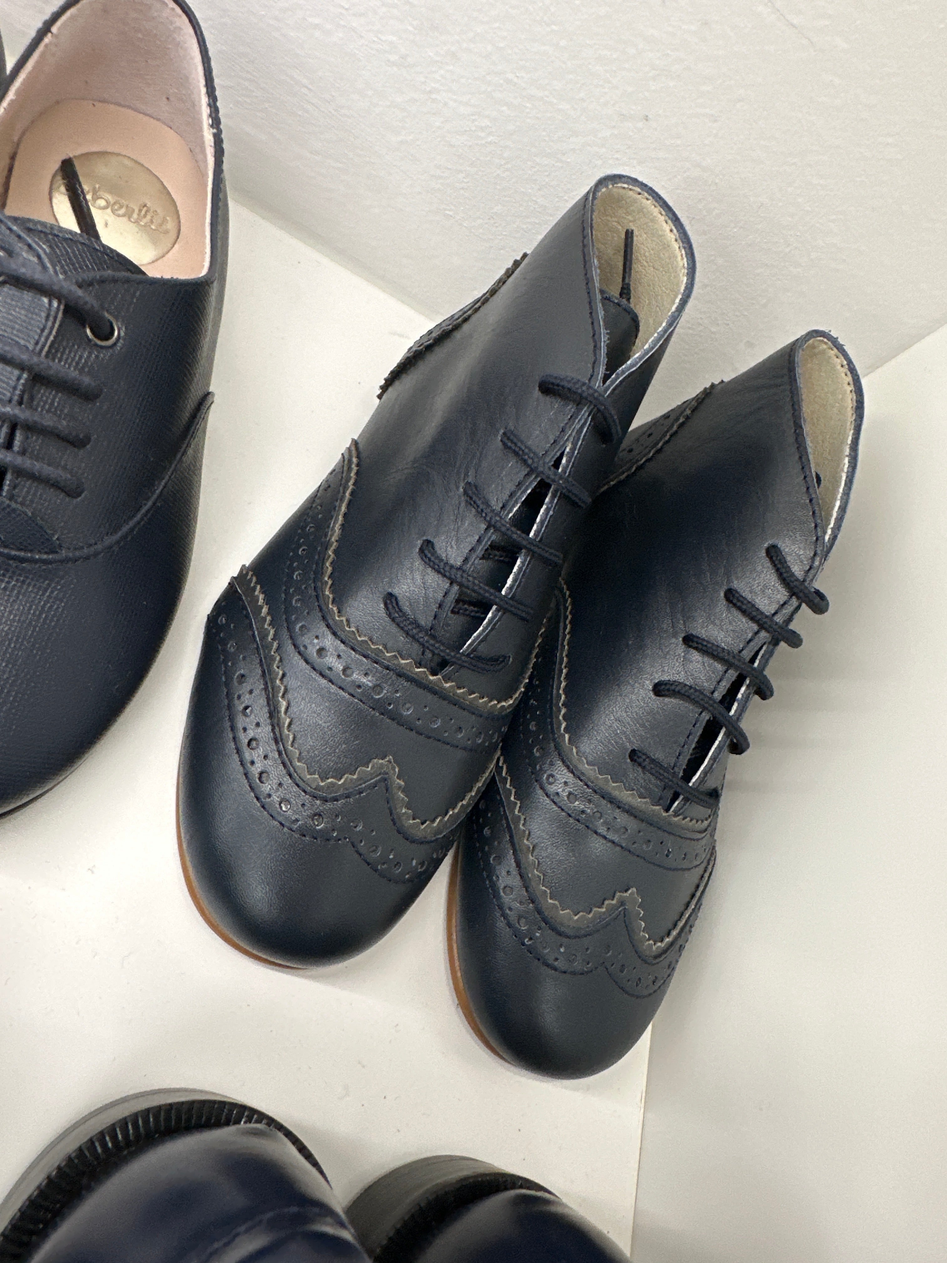 Sonatina Navy Lace Up Ankle Boots for Women - Stylish Chunky Heel Booties for Fall & Winter - Perfect for Office, Date Night & Casual Outfits