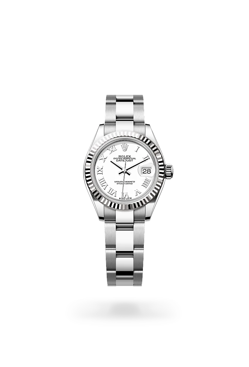 Rolex Lady Datejust 28mm White Rolesor Watch - Oystersteel & White Gold, M279174-0020 | Luxury Women's Watch for Elegant Occasions & Formal Events
