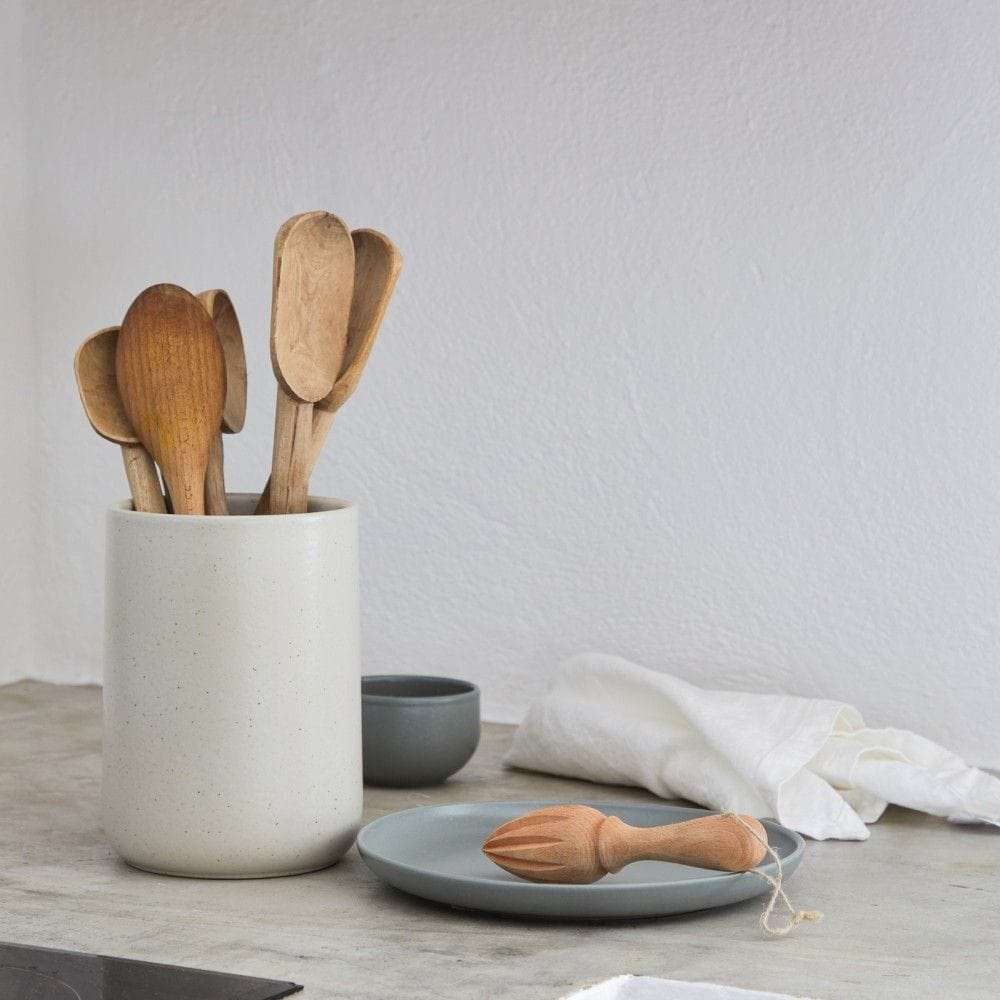 Casafina Pacifica 8-Piece Utensil Holder Set - Artichoke or Vanilla Design for Kitchen Organization | Perfect for Countertop Storage and Easy Access to Cooking Tools