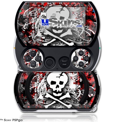 Skull Splatter Decal Skin for Sony PSPgo - Protective Vinyl Sticker Wrap - Gaming Accessories for Enhanced Style & Protection | Perfect for Gamers, Collectors & Custom Enthusiasts