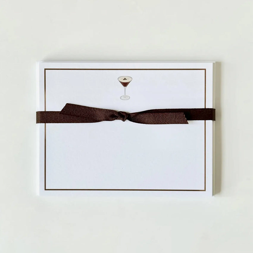 Georgetown Paperie Flat Note Cards | Espresso Martini Design | Premium Stationery for Thank You Notes, Greetings & Special Occasions