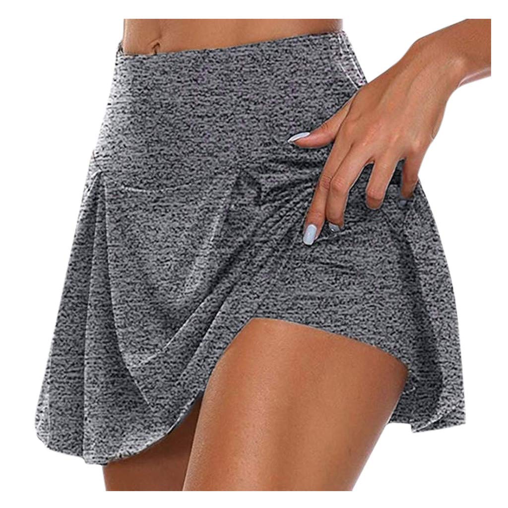 DEATU Women's Elastic Sports Skirt with Built-in Shorts - Golf, Running, Tennis & Athletic Skirt for Active Women - Perfect for Gym, Workouts & Outdoor Activities