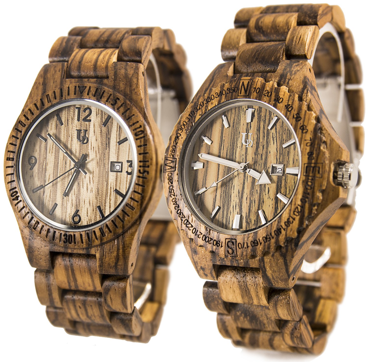 His and Hers Zebra Wooden Watches for Couples - Matching Wooden Watch Set - Unique Anniversary Gift for Him and Her - Perfect for Romantic Dates, Weddings & Special Occasions