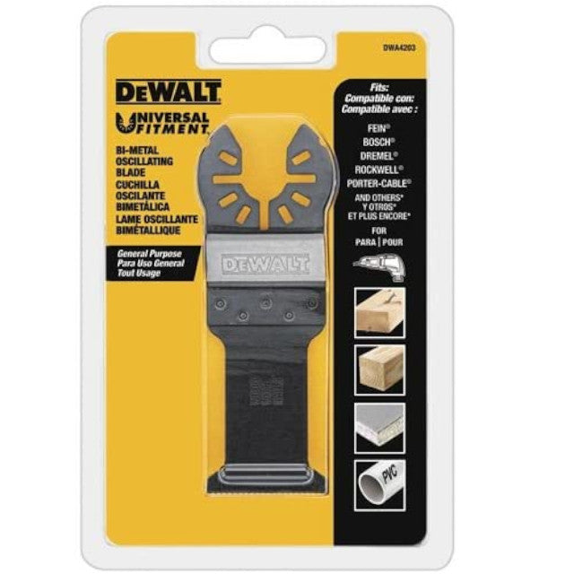 DEWALT DWA4203 Oscillating Multi-Tool Blade for Wood with Nails - Perfect for Demolition, Renovation & DIY Projects