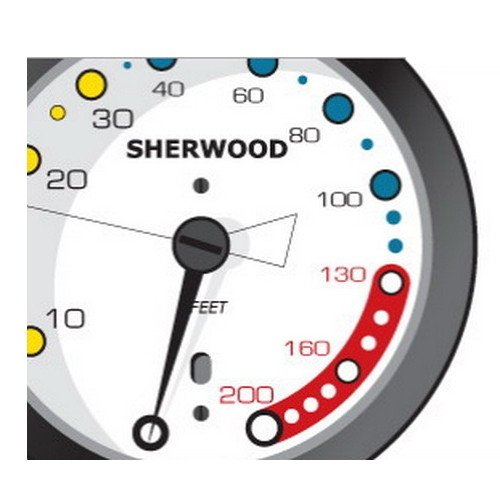 SHERWOOD SCUBA Analog 2 Gauge Console - Pressure (PSI) & Depth (Feet) Imperial Gauges for Professional Divers | Perfect for Underwater Exploration, Cave Diving & Scuba Training