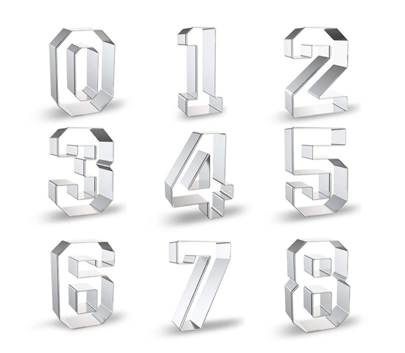 9-Piece Number Cookie Cutter Set for Baking - Stainless Steel DIY Cookie Molds for Birthday, Wedding, Baby Shower & Holiday Decorations (Perfect for Sugar Cookies, Fondant, Clay Crafts)