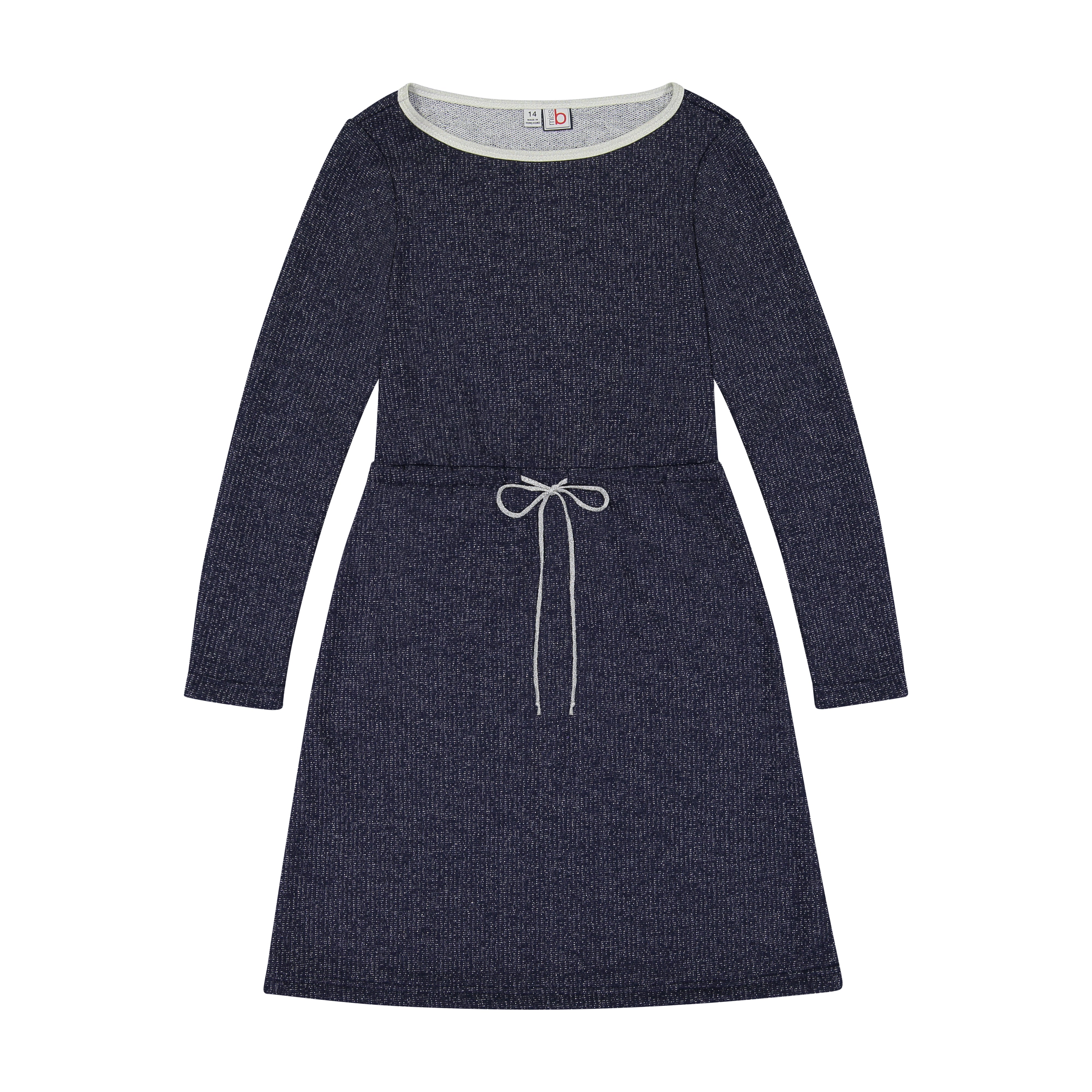 Lila Sparkle Drawstring Dress in Navy Blue - Perfect for Parties, Weddings & Special Occasions