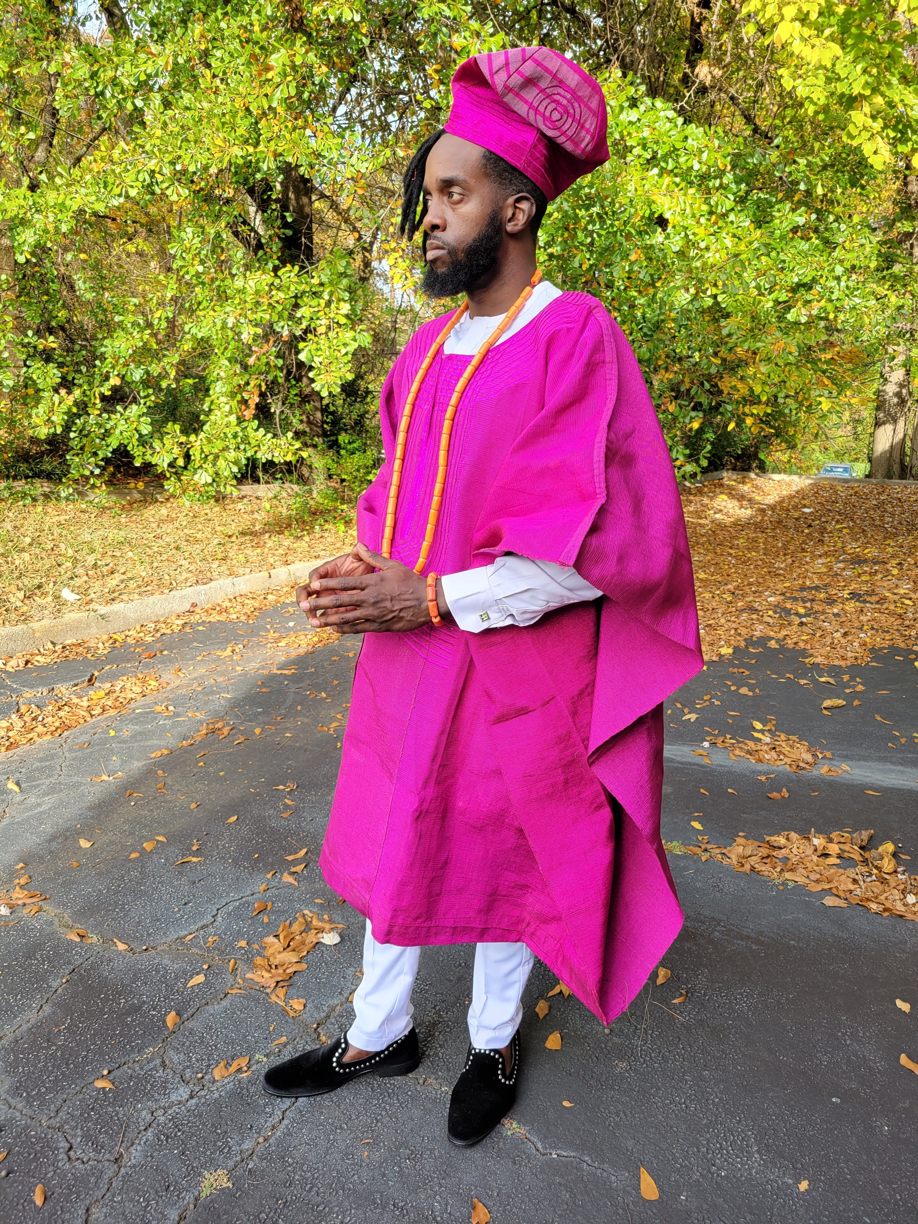 Boyejo African Aso Oke Agbada Grand Boubou Robe - Traditional Nigerian Wedding Attire for Men - Perfect for Special Occasions & Cultural Celebrations