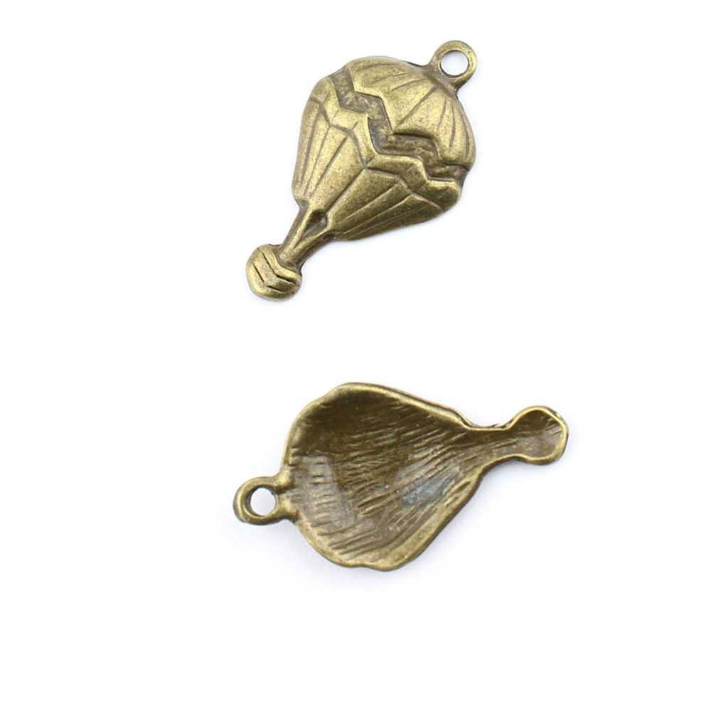 Antique Bronze Hot Air Balloon Charms for Jewelry Making - DIY Craft Findings Supplies - Perfect for Necklaces, Bracelets, and Scrapbooking Projects