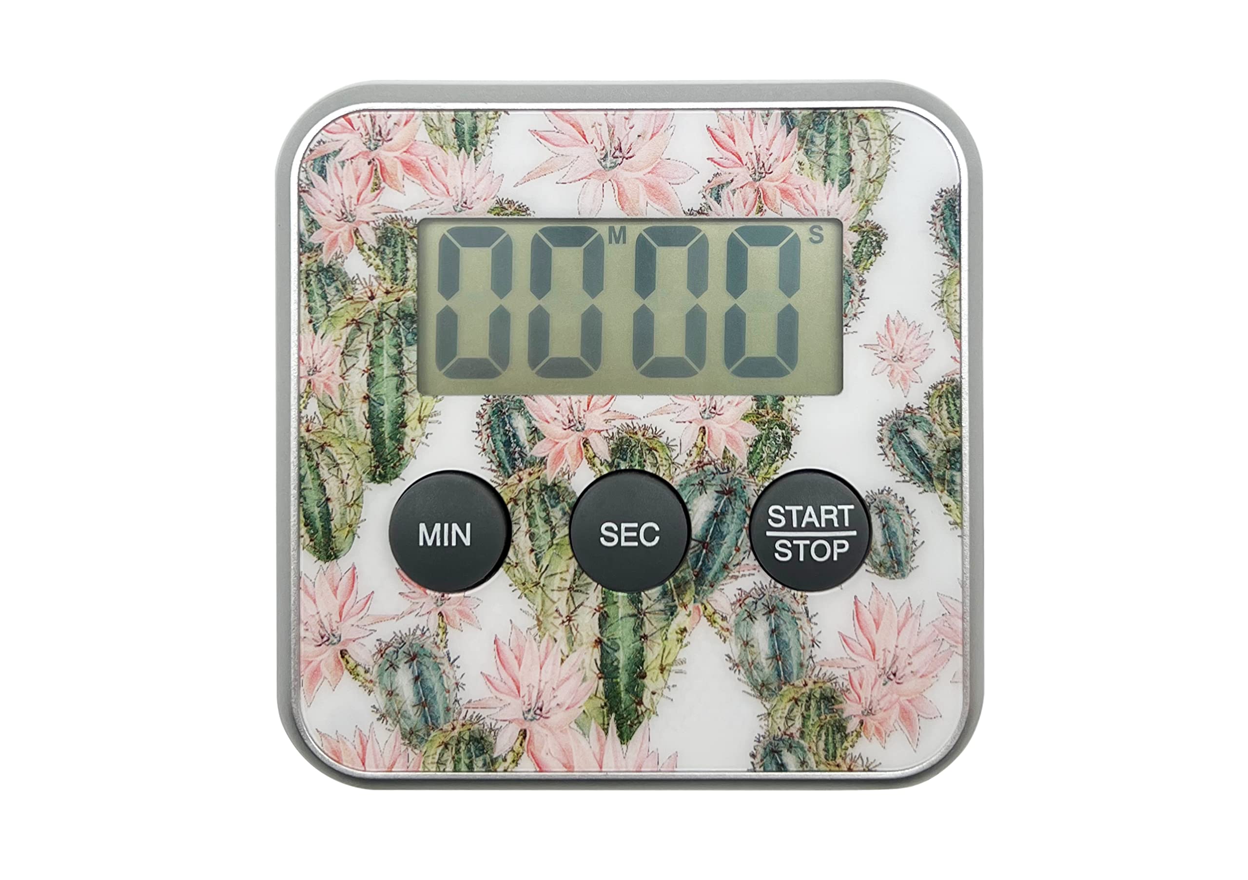 Multi-Function Digital Timer with Magnetic Back - Perfect for Classroom, Kitchen & Office Use | Cute Cactus Design | Countdown & Stopwatch Feature