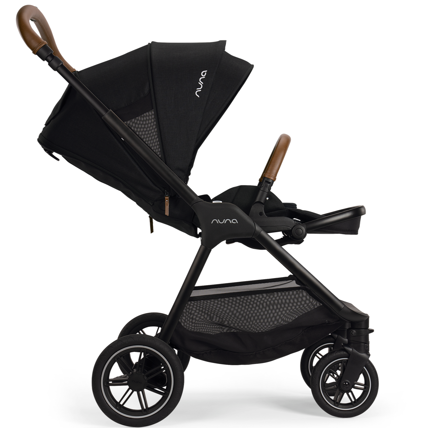 Nuna Triv Next Stroller - Lightweight Compact Travel Stroller with One-Hand Fold, Caviar Black | Perfect for City Walks, Air Travel & Everyday Use