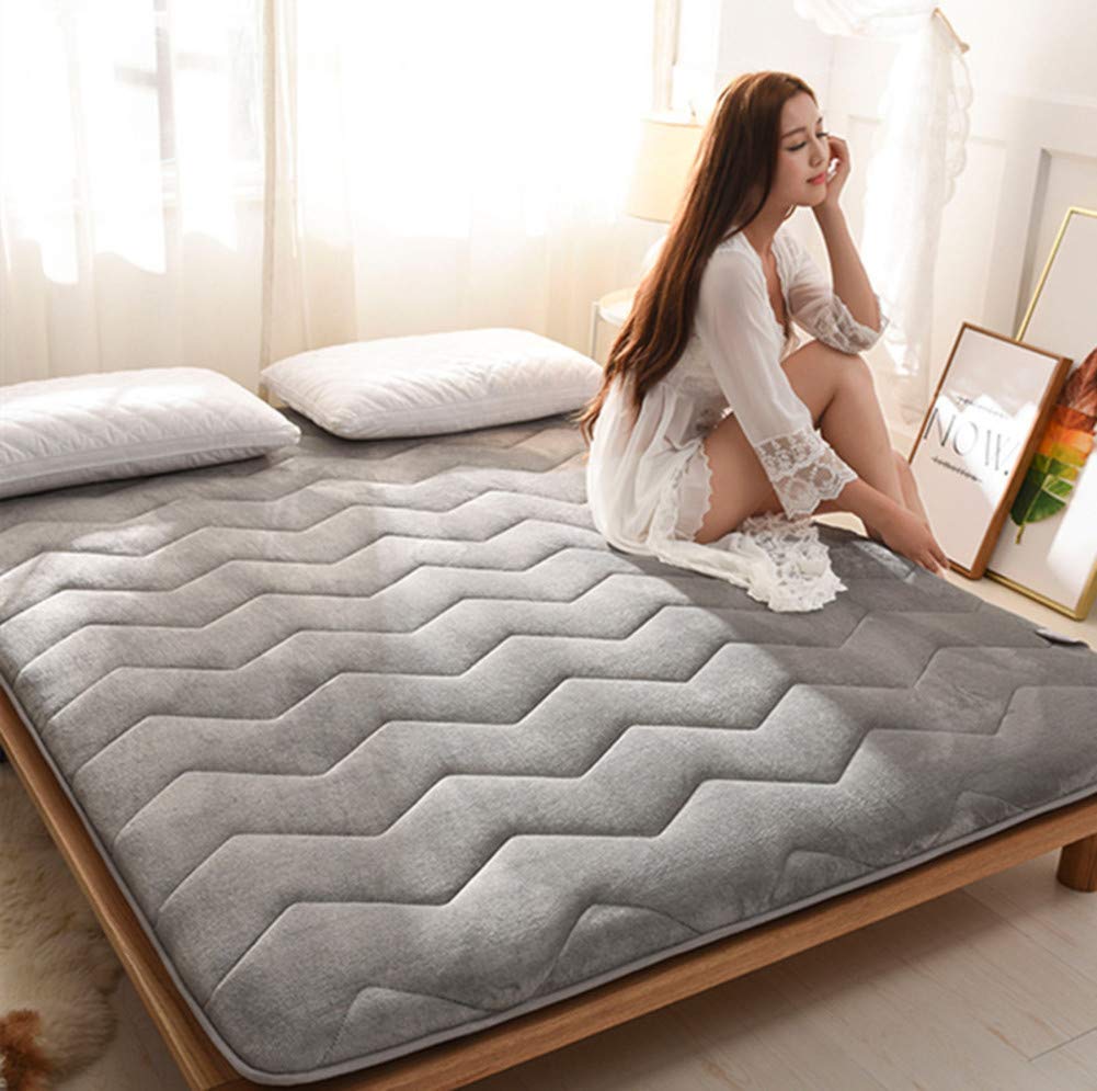 SATATAM Thickened Mattress Pad - Non-Slip Tatami Floor Mat with Warmth - Twin/Full/Queen/King Size 120x190cm (47x75inch) - Perfect for Bedroom, Guest Room, Dormitory & Floor Sleeping
