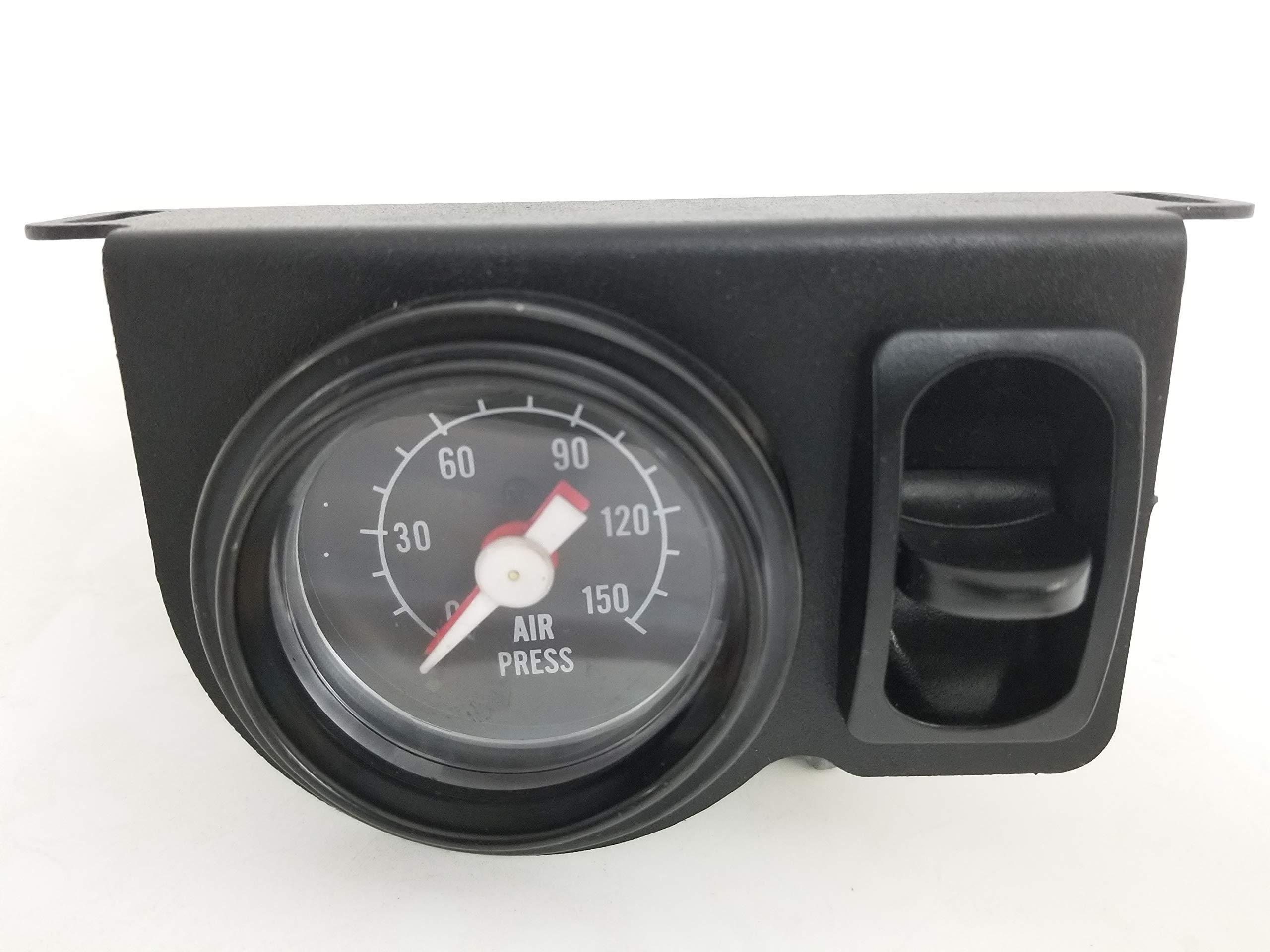 Universal Towing Assist Helper Air Ride Suspension Control Panel - 150 PSI Gauge with Single Paddle Switch, 1/4