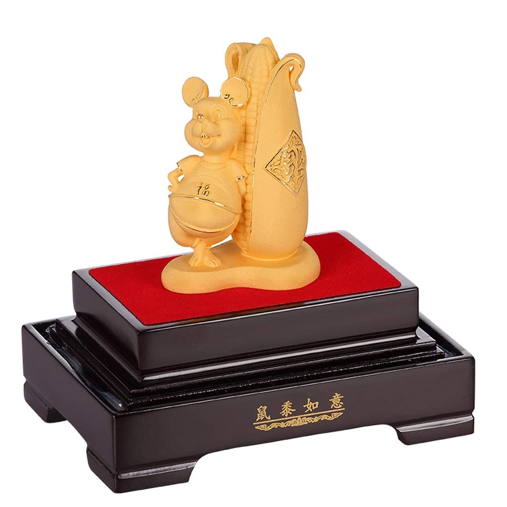 2020 Feng Shui Chinese Zodiac Rat/Mouse Year Collectible Buddha Sculpture - Handcrafted Home & Office Decor for Luck, Wealth & Prosperity | Perfect for Meditation Spaces, Gift Giving & Asian-Inspired Interior Design