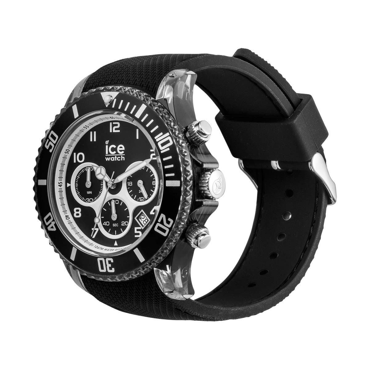 Ice-Watch ICE Dune Black Men's Chronograph Watch with Silicone Strap - Large Size 014216 - Stylish & Durable for Everyday Wear, Sports & Outdoor Activities