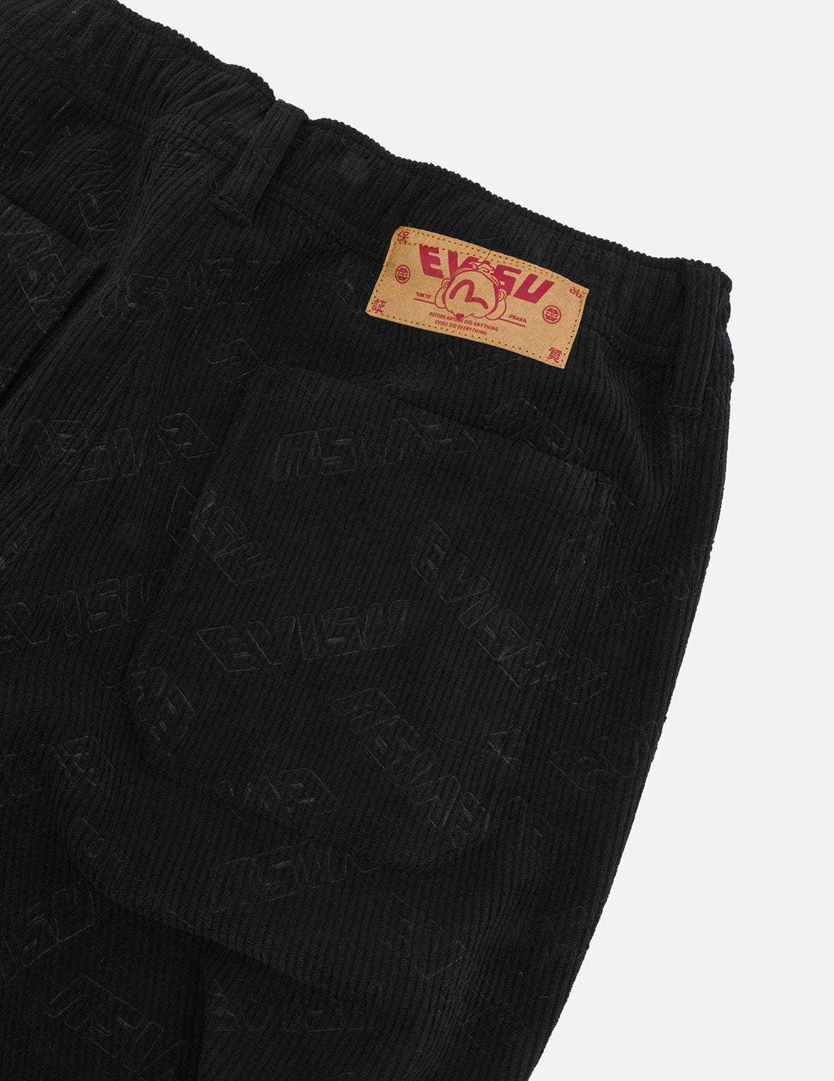 Evisu Allover Deboss Print & Seagull Embroidery Relaxed Fit Woven Jogger Pants for Men - Casual Streetwear, Lounge & Athleisure Wear