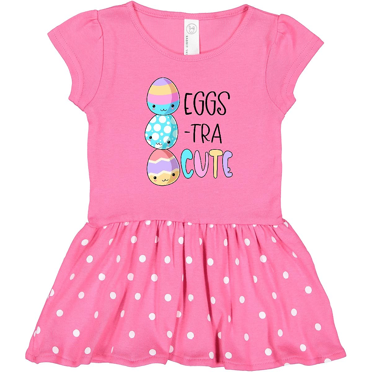 Inktastic Eggs-tra Cute Fun Easter Eggs Toddler Dress - Adorable Easter Outfit for Baby Girls & Boys - Perfect for Easter Egg Hunts, Family Photos & Spring Celebrations
