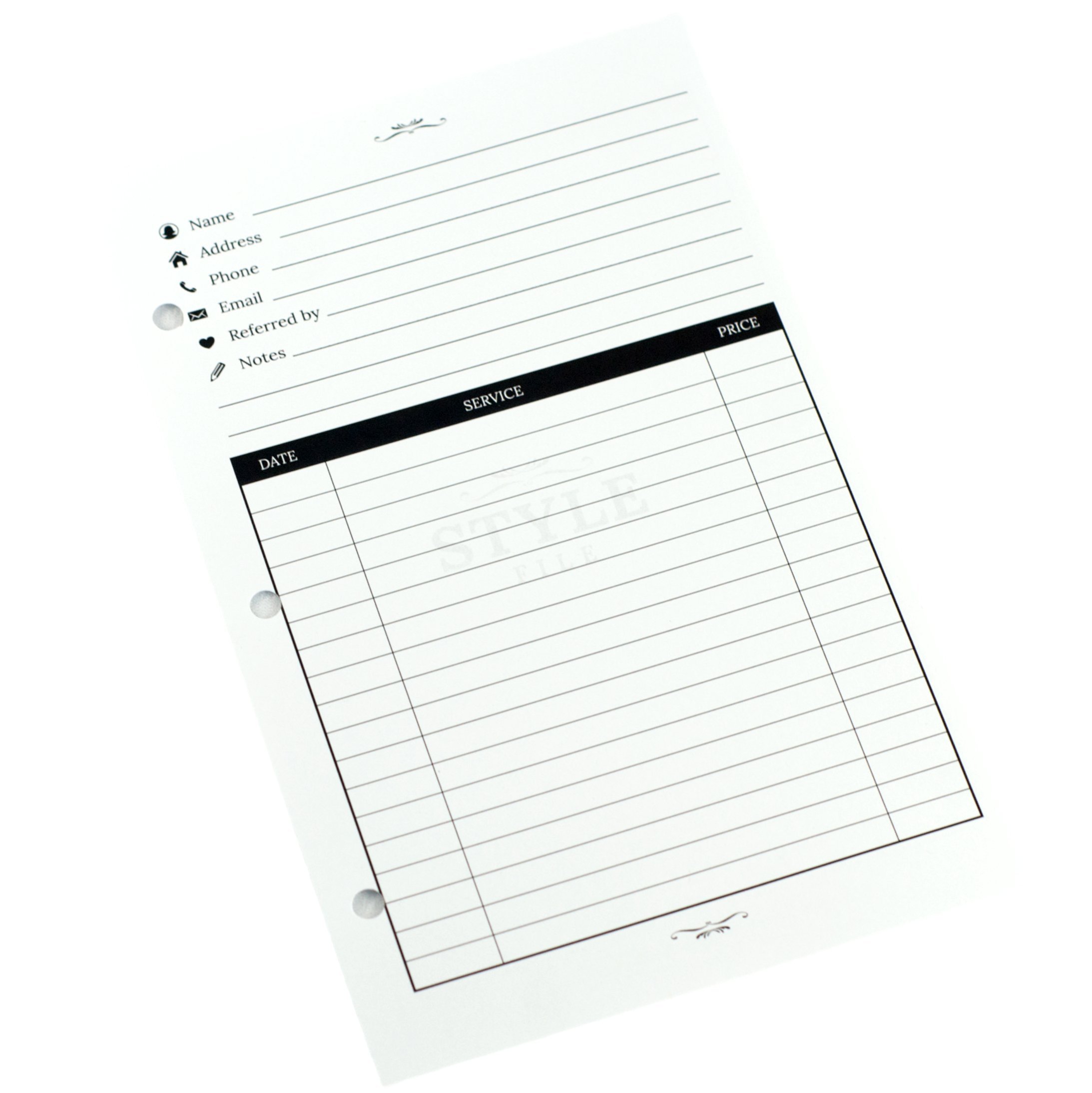 Style File Client Profile Cards - 50 Pack | Professional Hair & Beauty Salon Client Record Cards | Perfect for Stylists, Barbers & Spa Businesses