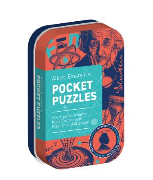 Albert Einstein's Pocket Puzzles - Brain Teaser Games for Adults & Kids - Perfect for Travel, Parties & Family Fun