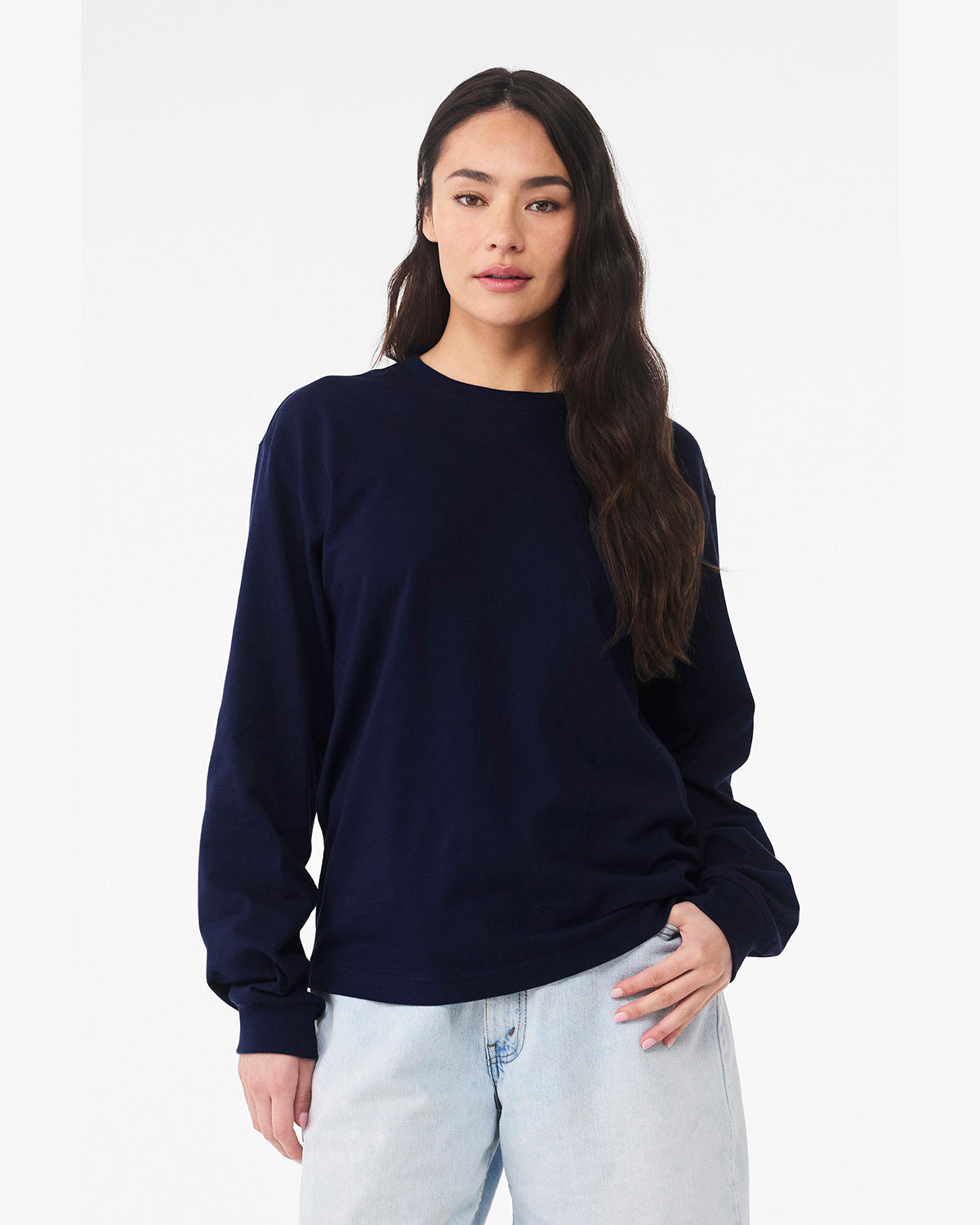 Bella + Canvas 3511 Unisex Heavyweight Long Sleeve T-Shirt | 6oz Cotton Crewneck Tee for Men & Women | Perfect for Casual Wear, Workout & Layering