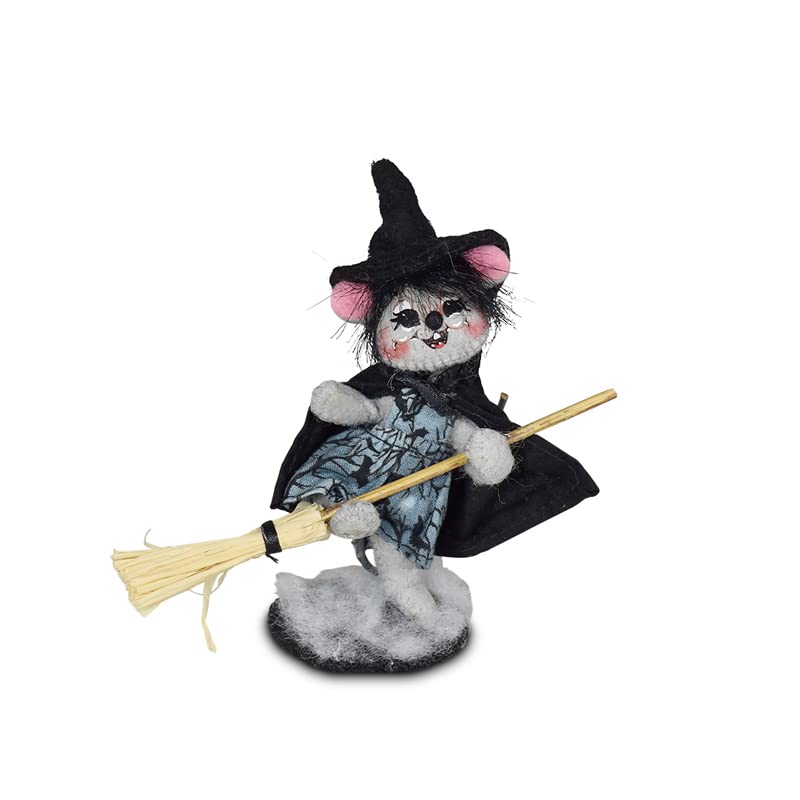 Annalee Moonlight Witch Mouse - 3 Inch Halloween Decor, Cute Witch Mouse Figurine for Spooky Home Decor, Party Favors & Gift Ideas