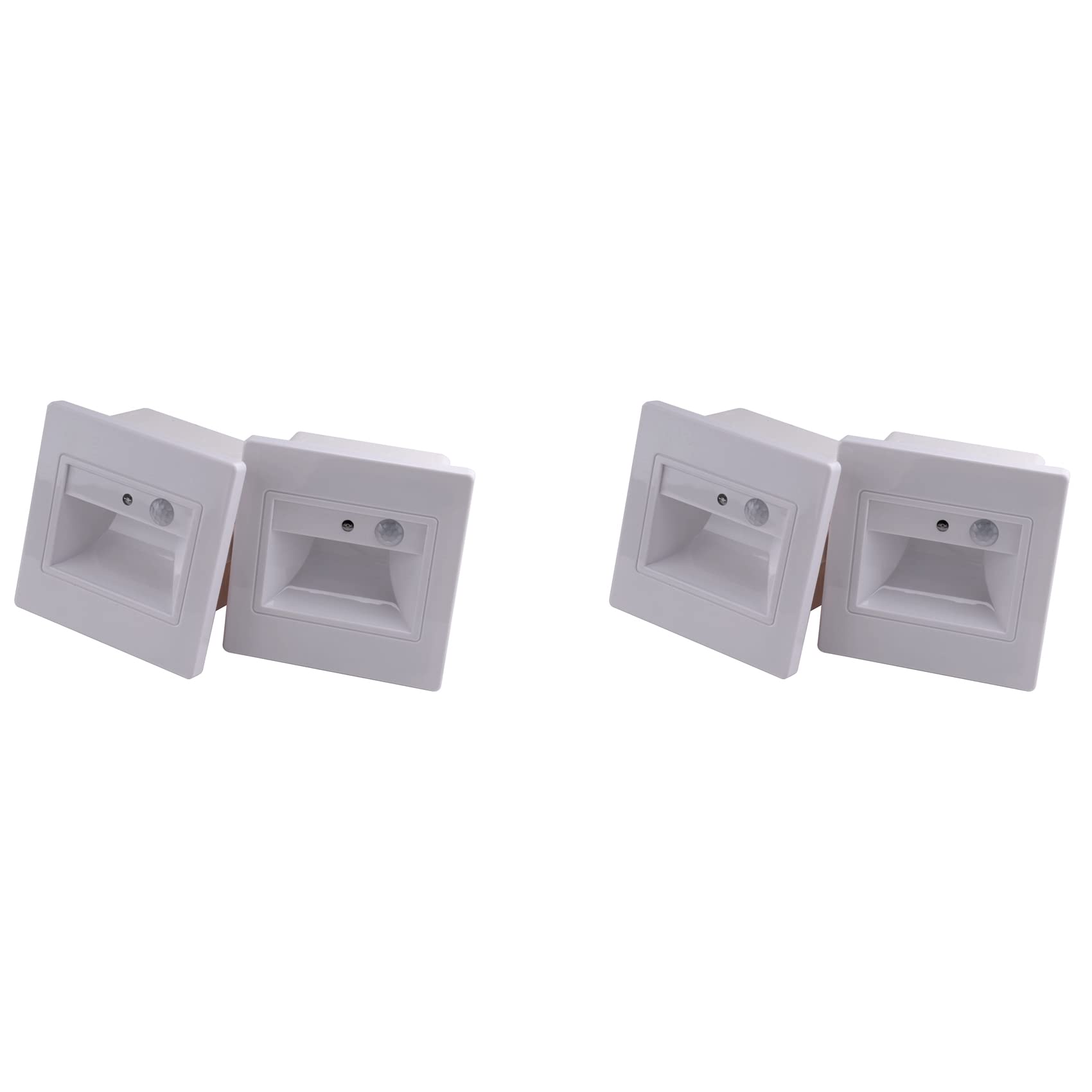 PRIZOM 4Pcs Recessed LED Stair Lights with PIR Motion Sensor - 1.5W Step Lamps for Indoor/Outdoor Stairs - Energy Efficient Wall Lighting for Home, Garden & Commercial Spaces