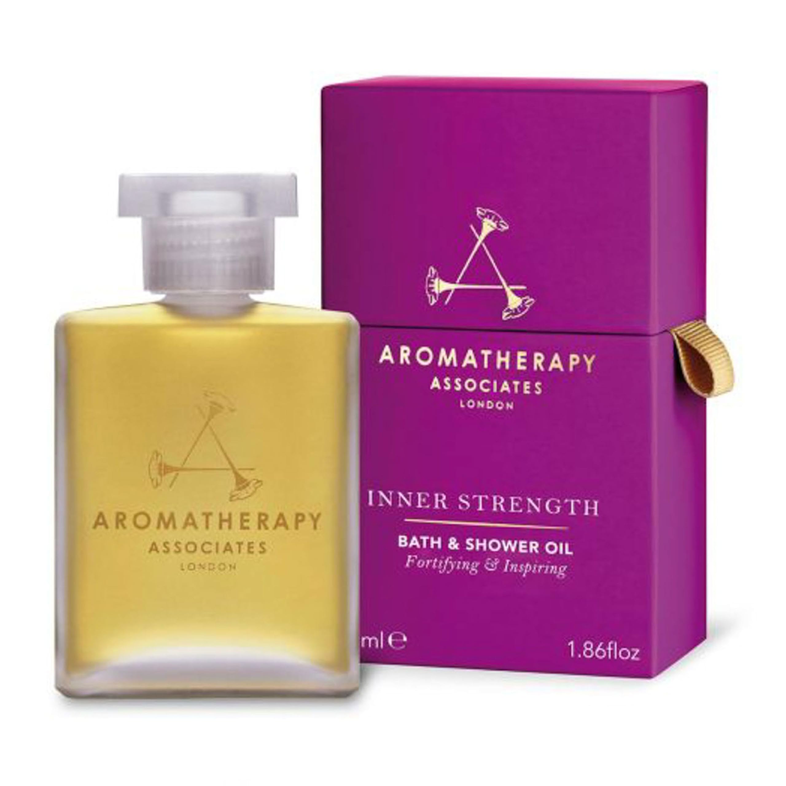 Aromatherapy Associates Inner Strength Bath & Shower Oil - 1.86 oz Natural Essential Oil Blend for Mind, Body & Spirit Wellness | Stress Relief, Relaxation & Self-Care Rituals