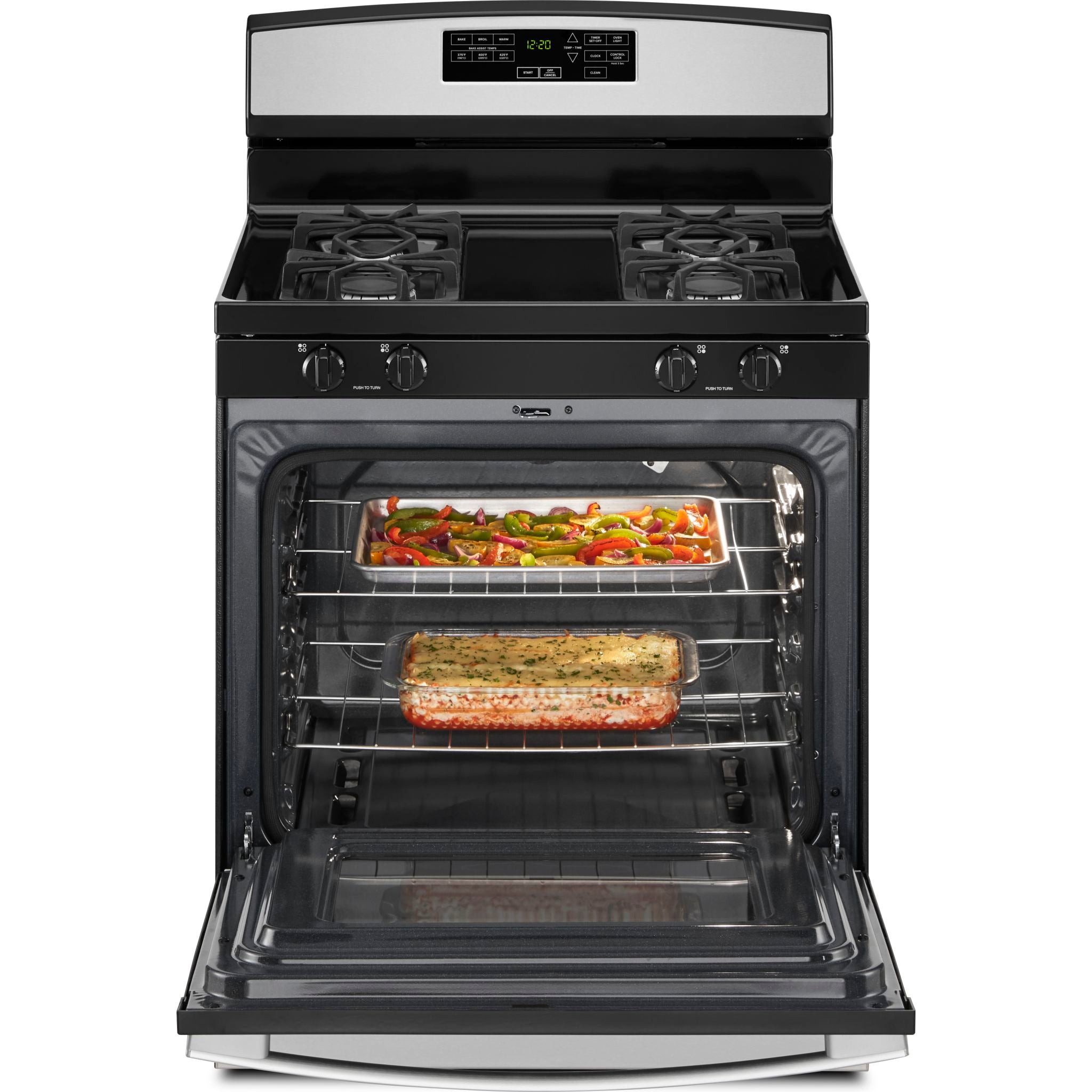 Amana 30 Inch Gas Range with 5 Sealed Burners - Stainless Steel (AGR6603SMS) - Perfect for Home Kitchens & Professional Cooking