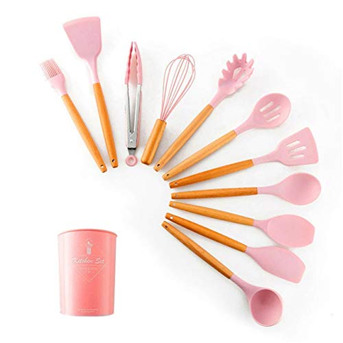 11/12/13Pcs Silicone Kitchen Utensil Set - Non-Stick Heat Resistant Cooking Tools with Spoons, Spatulas & Baking Accessories (12 Piece Set) - Perfect for Baking, Frying & Everyday Cooking