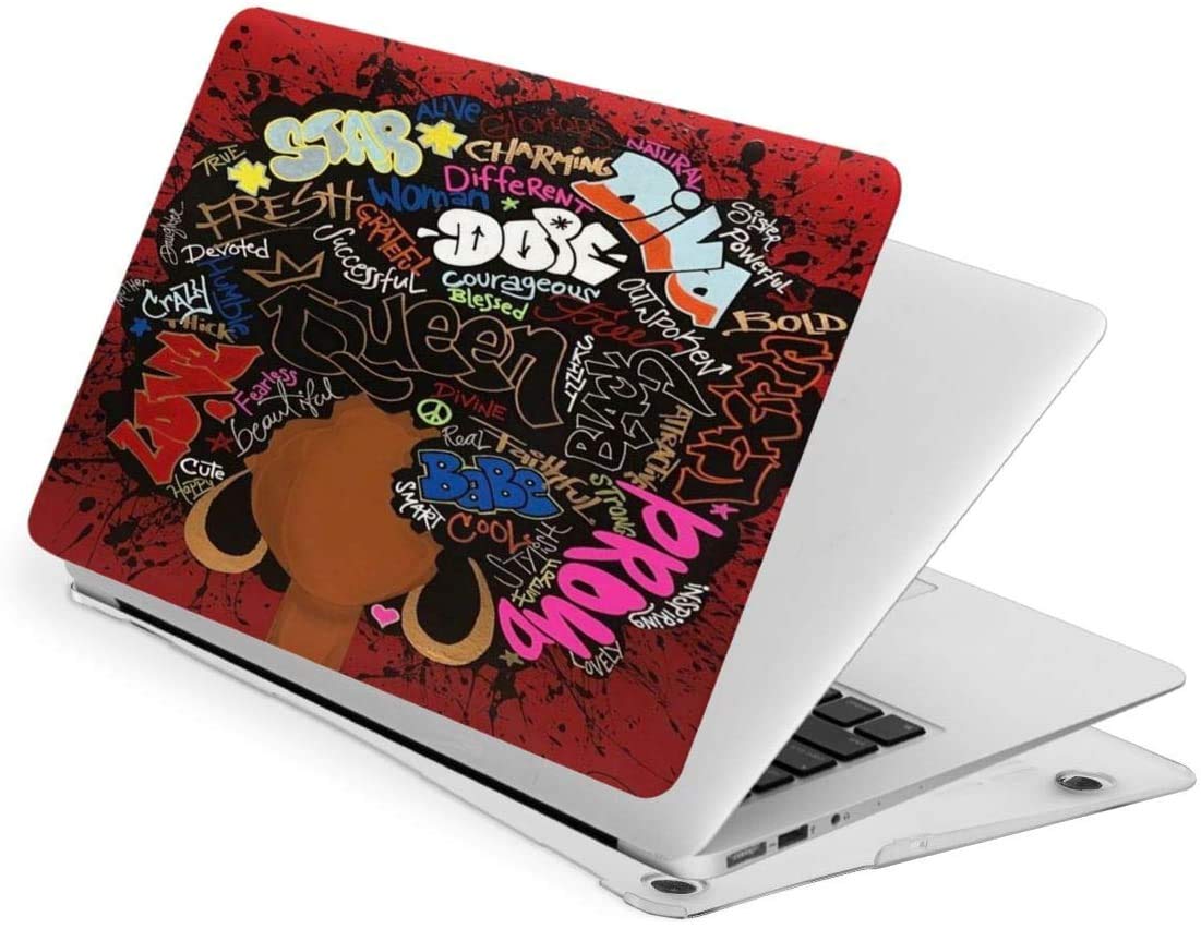 Stylish African American Afro Girl Hard Case for MacBook Pro 13 Inch (2016-2019 Models A2159/A1989/A1706/A1708) - Durable Plastic Protective Cover with Retina Display & Touch ID Compatibility - Perfect for School, Work & Travel Accessories
