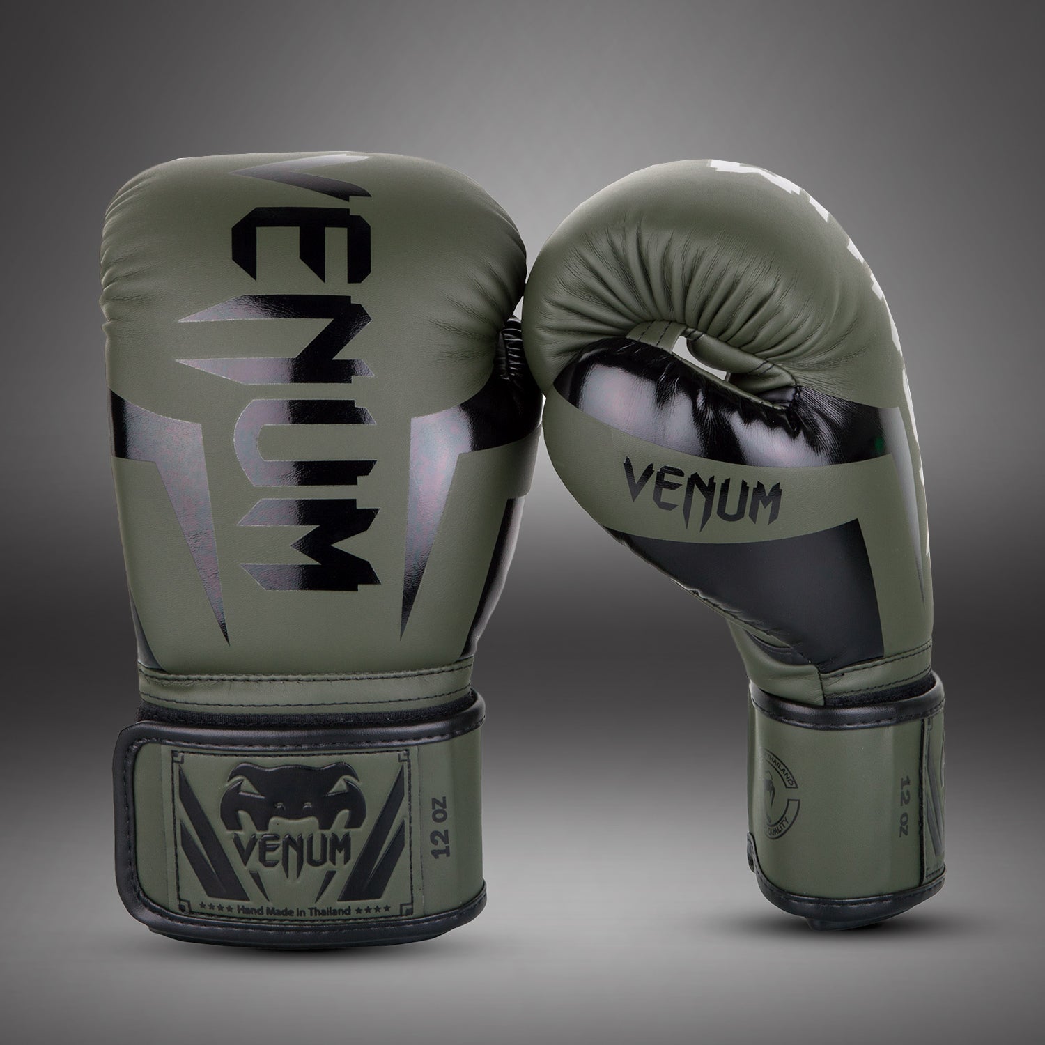 Venum Elite Boxing Gloves for Men & Women - Premium Training Gloves for MMA, Muay Thai, Kickboxing - Khaki/Black - Perfect for Gym, Sparring & Heavy Bag Workouts