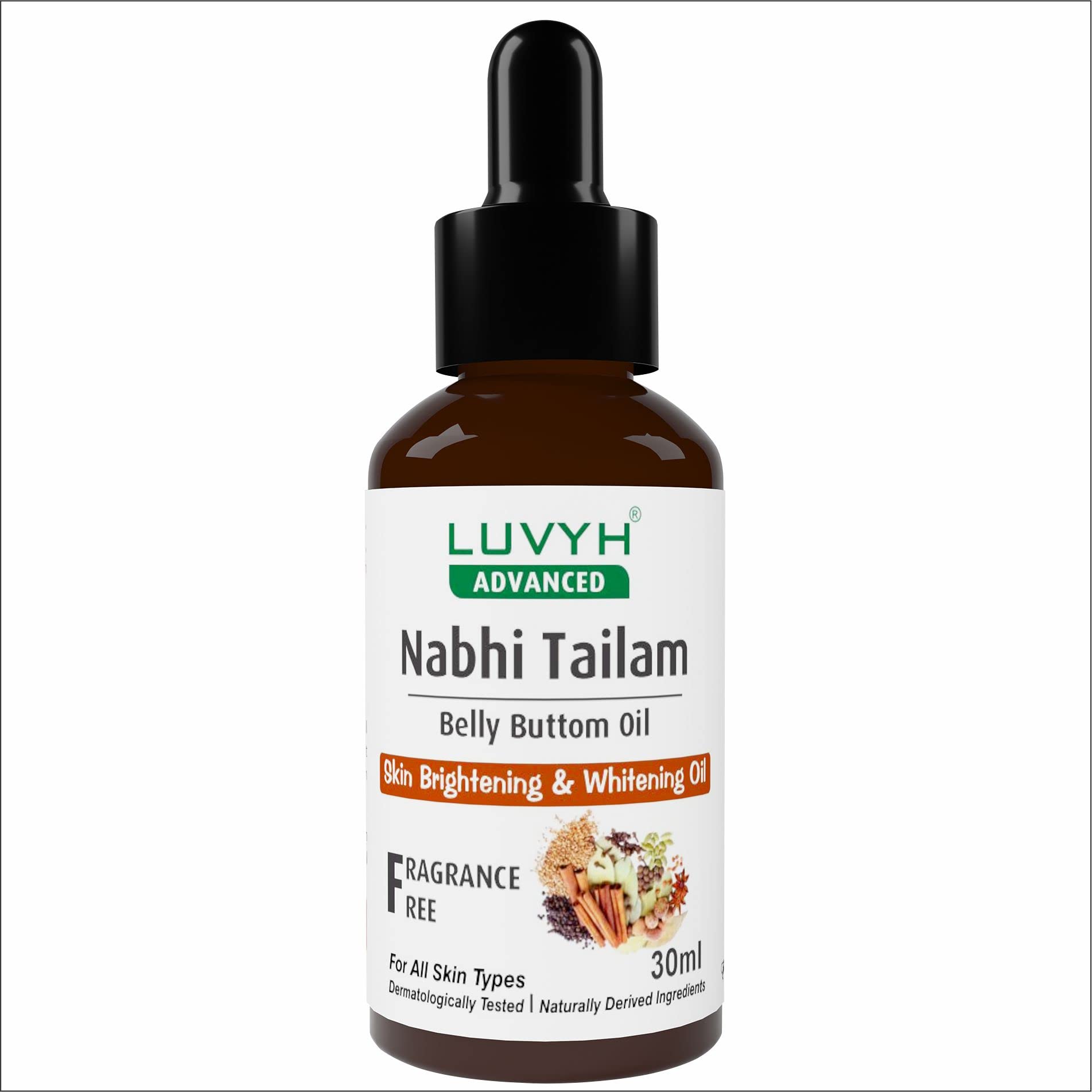Luvyh Face Serum for Smoothing & Brightening Skin - 30ml Nabhi Tailam - Hydrating Anti-Aging Treatment for Day & Night Use - Perfect for Dry, Dull Skin & Fine Lines Reduction