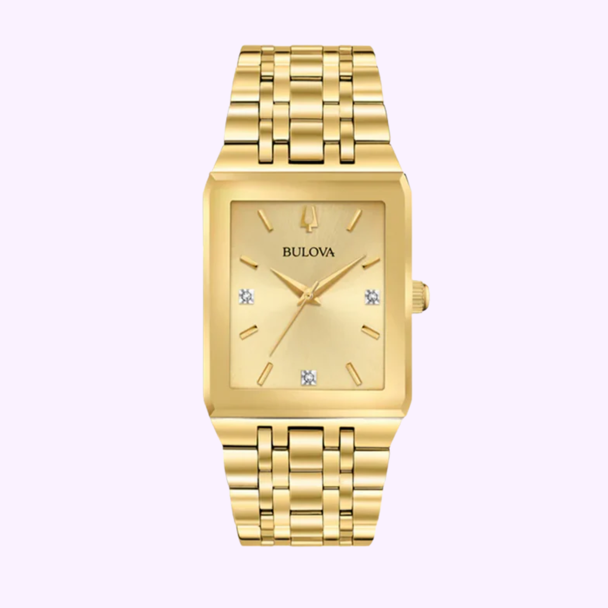 Bulova 97D120 Quadra Diamond Gold Stainless Steel Unisex Watch - Luxury Timepiece for Men & Women - Perfect for Formal Events, Business Meetings & Special Occasions