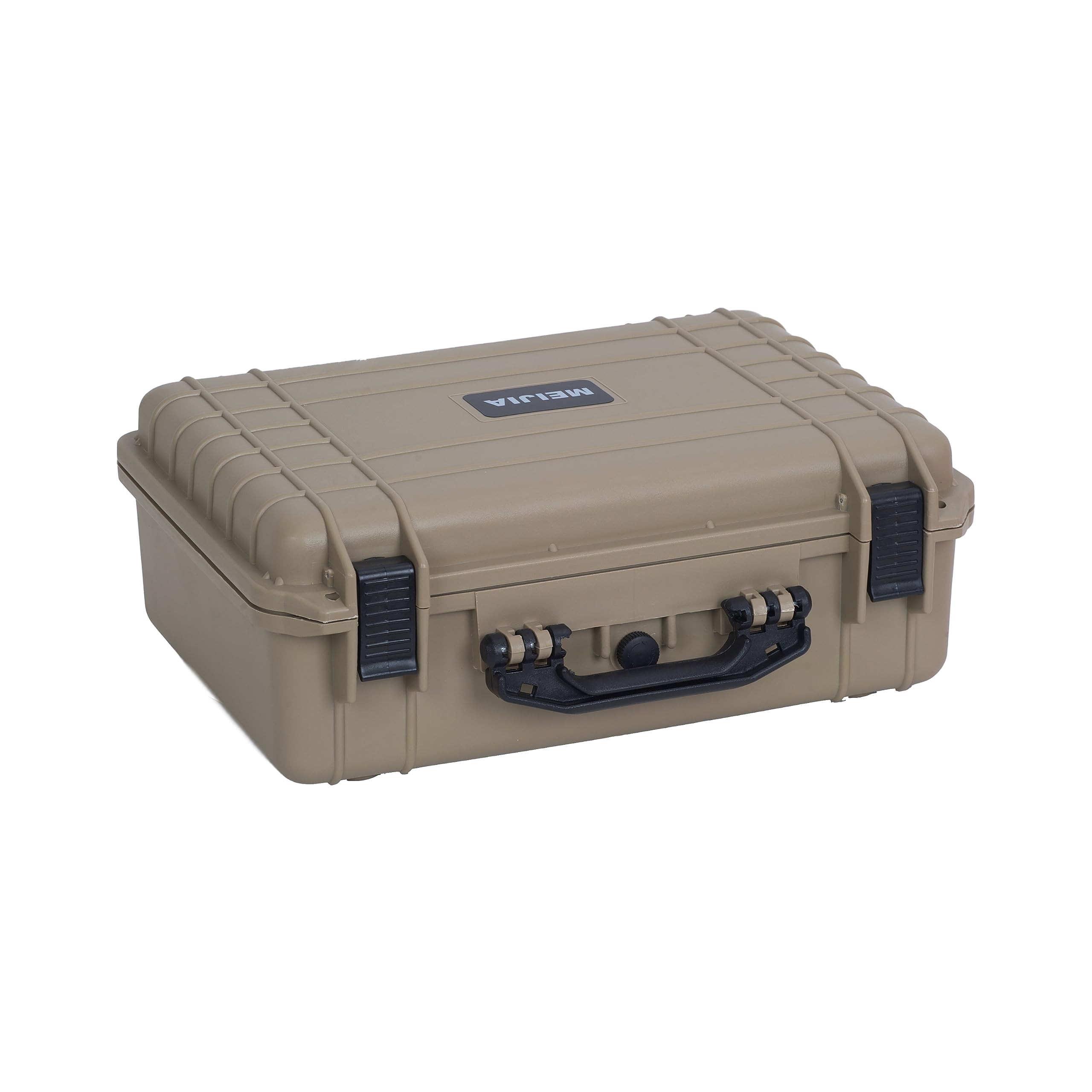 MEIJIA All Weather Waterproof Hard Case with Customizable Foam Insert - Durable Protection for Cameras, Drones, Pistols, Lenses & Equipment (18.5x14.06x6.93 Inches, Desert Tan) - Ideal for Outdoor Adventures, Travel & Professional Gear Storage