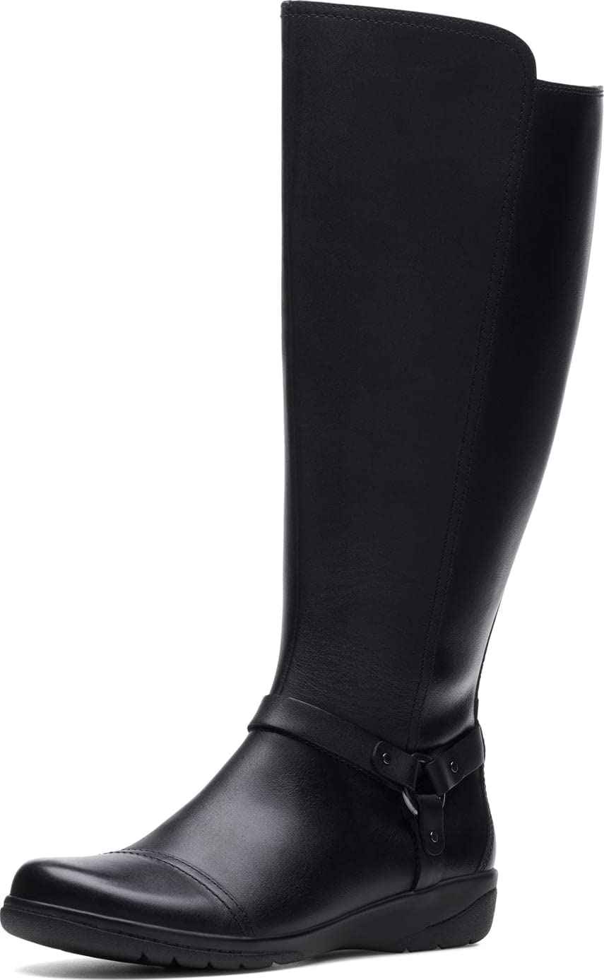 Clarks Women's Cheyn Lindie Wide Calf Boots - Comfortable & Stylish Ankle Boots for Work, Casual Outfits & Fall/Winter Fashion