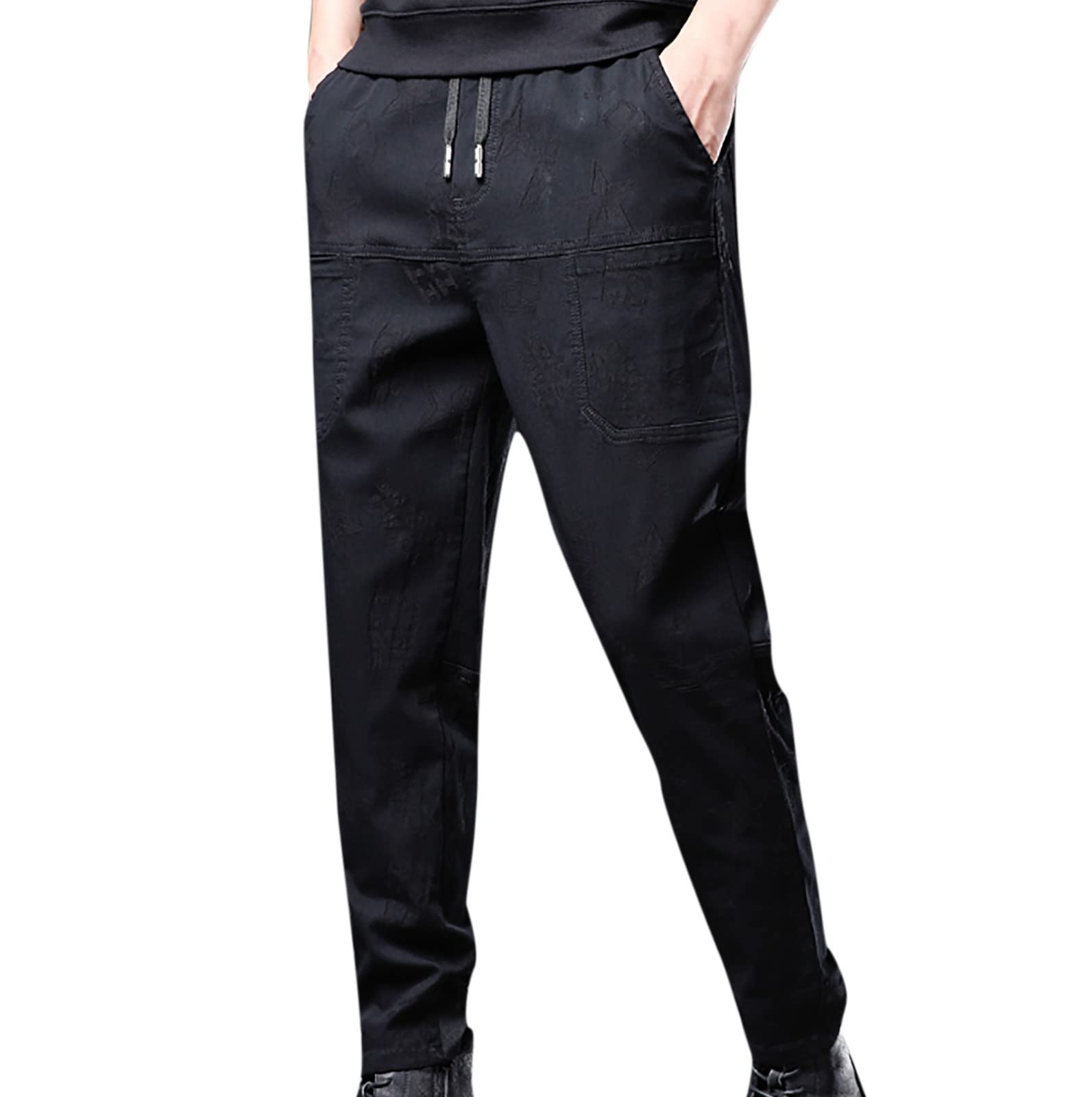 Men's Slim Fit Cargo Pants - Black Casual Work & Golf Pants for Men | Durable & Comfortable for Outdoor Activities, Workwear & Sports