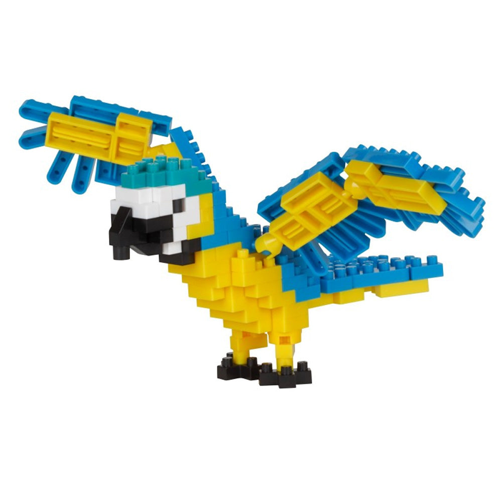 Nanoblock NBC 343 Blue and Yellow Ara Parrot Building Blocks - Creative DIY Model Kit for Adults & Kids, Perfect for Home Decor, Office Display, and Educational STEM Toys
